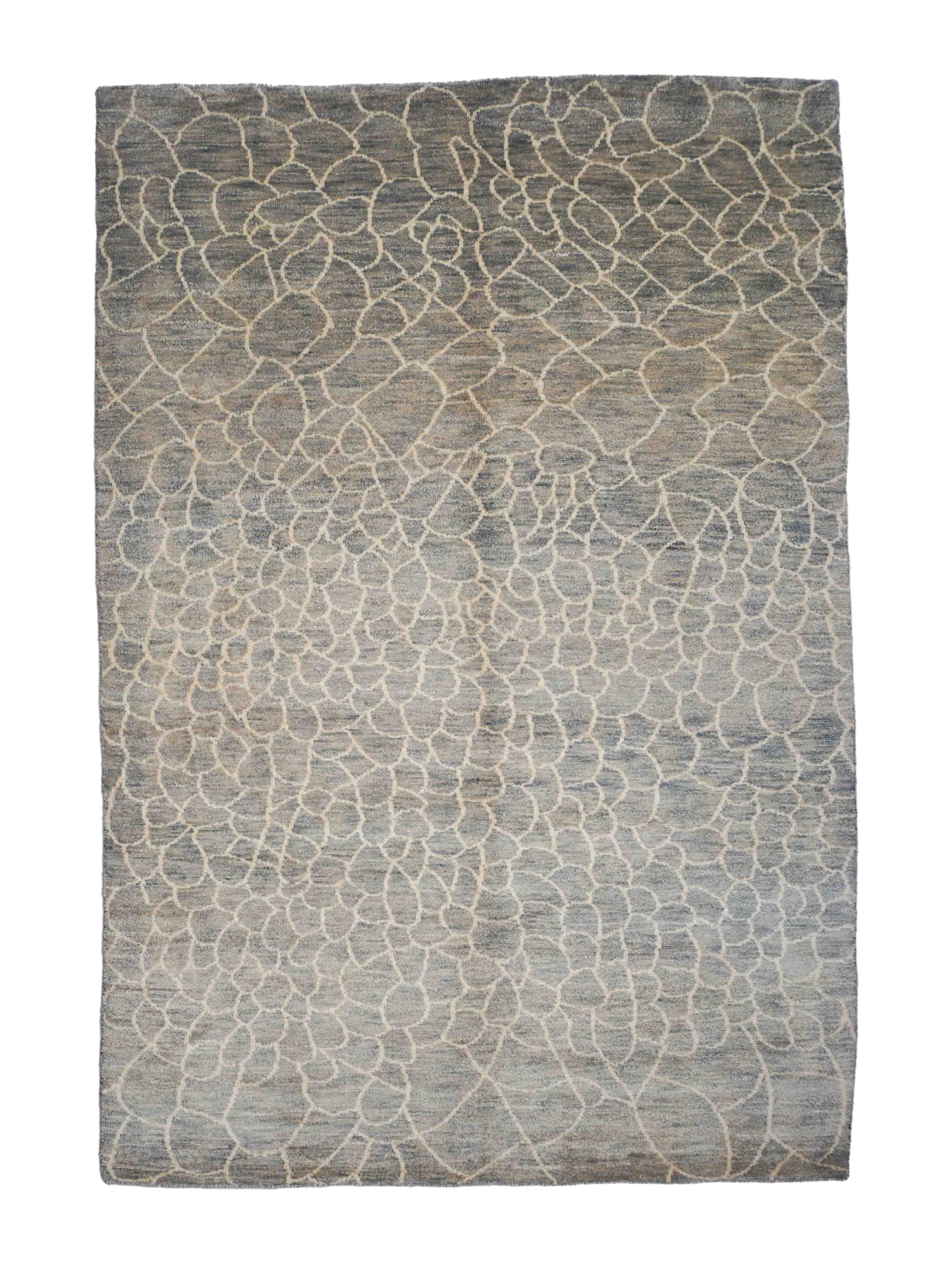 Moderner Beni Berber Teppich in hellgrau und 305 cm x 208 cm groß