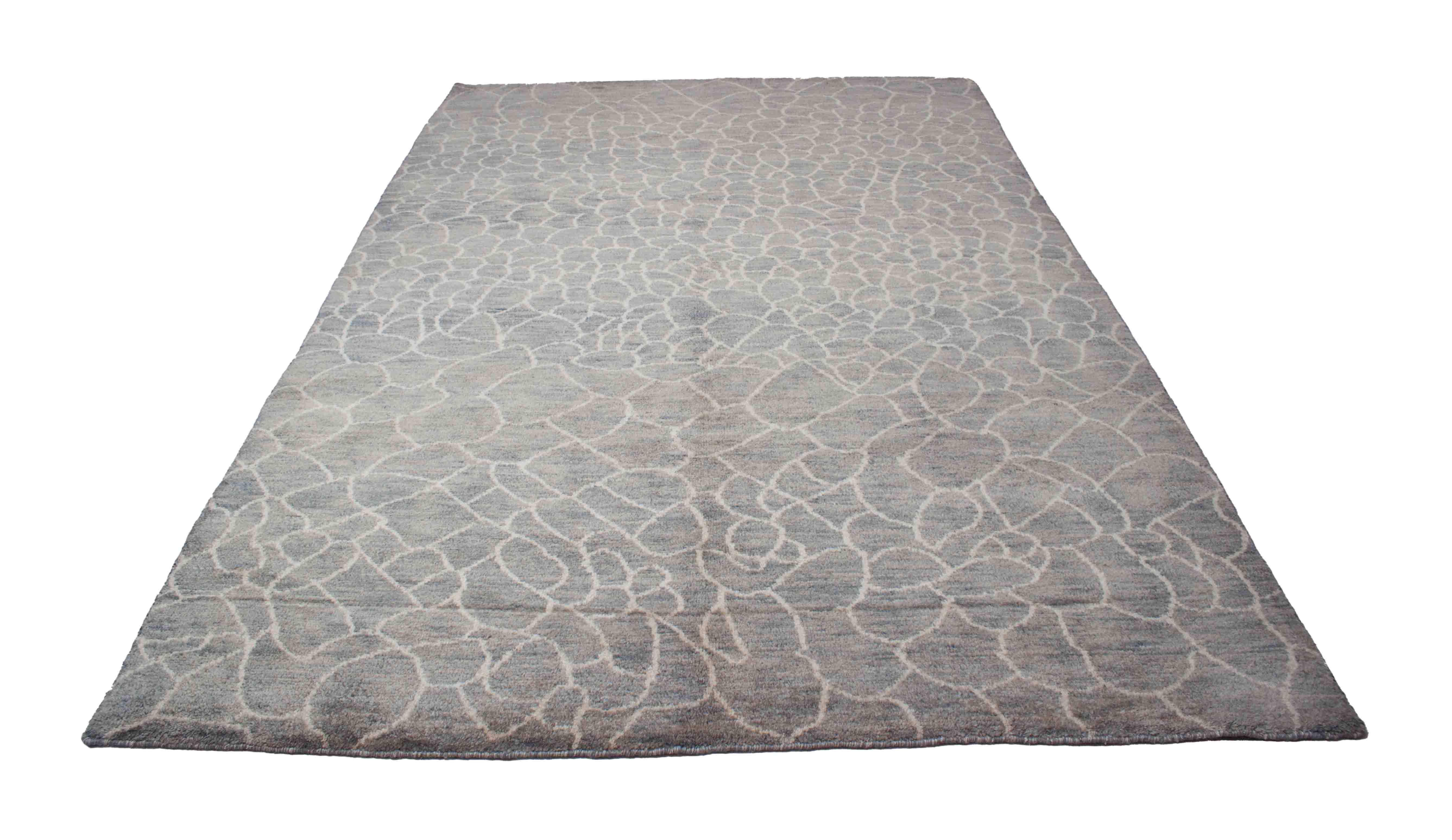 Moderner Beni Berber Teppich in hellgrau und 305 cm x 208 cm groß