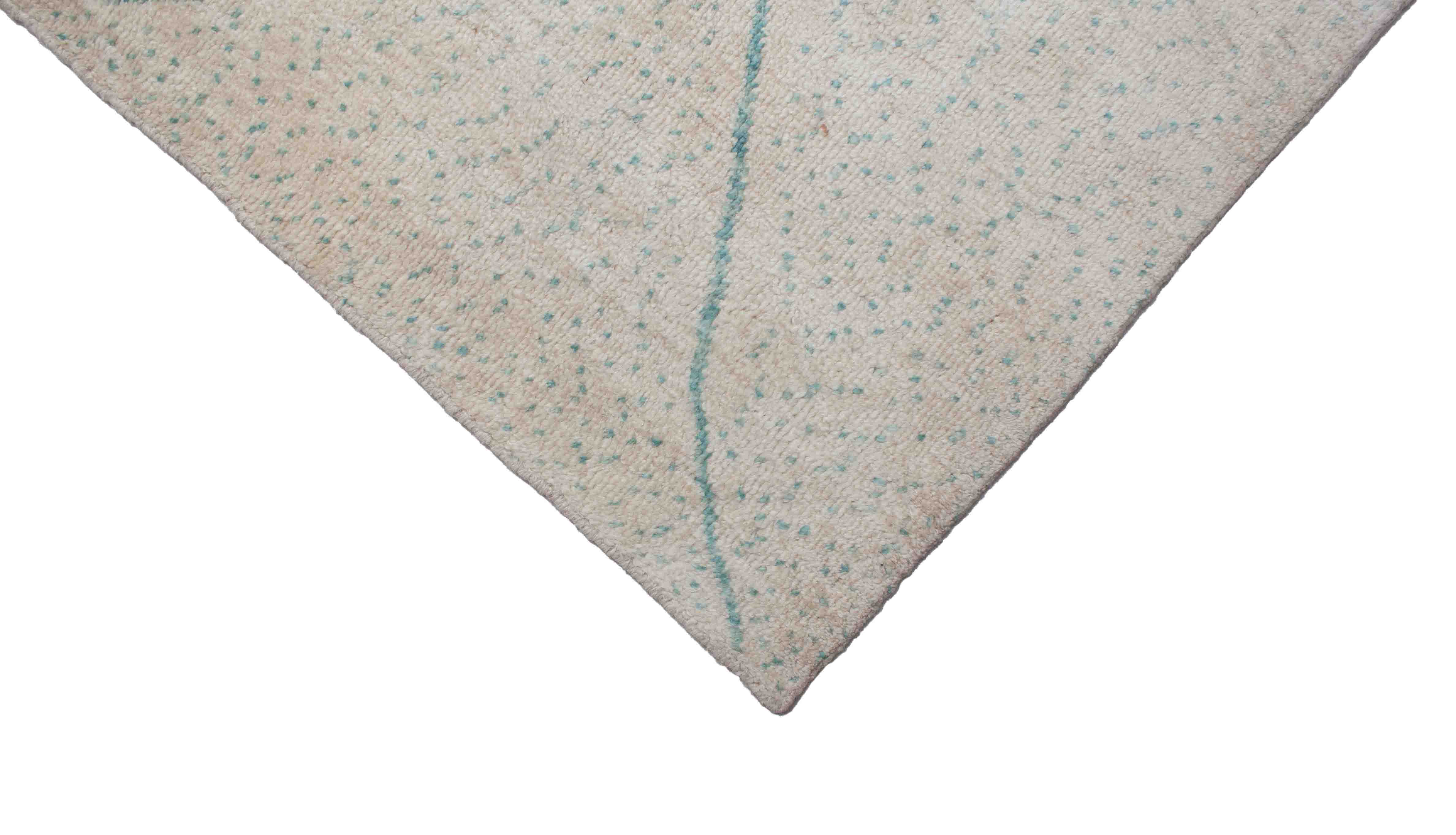 Melierter Beni Berber Teppich in cremeweiß und 292 cm x 198 cm groß