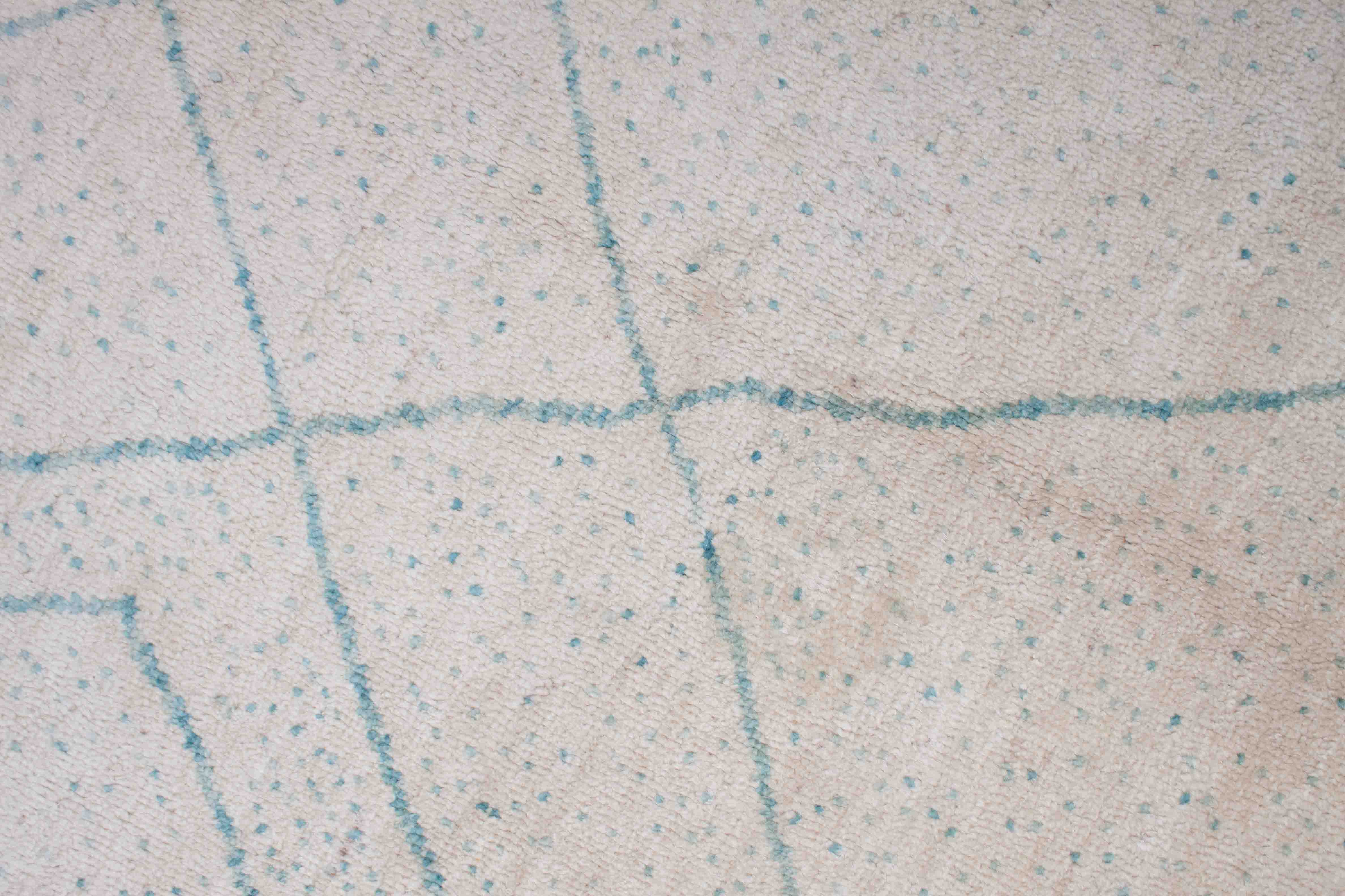 Melierter Beni Berber Teppich in cremeweiß und 292 cm x 198 cm groß