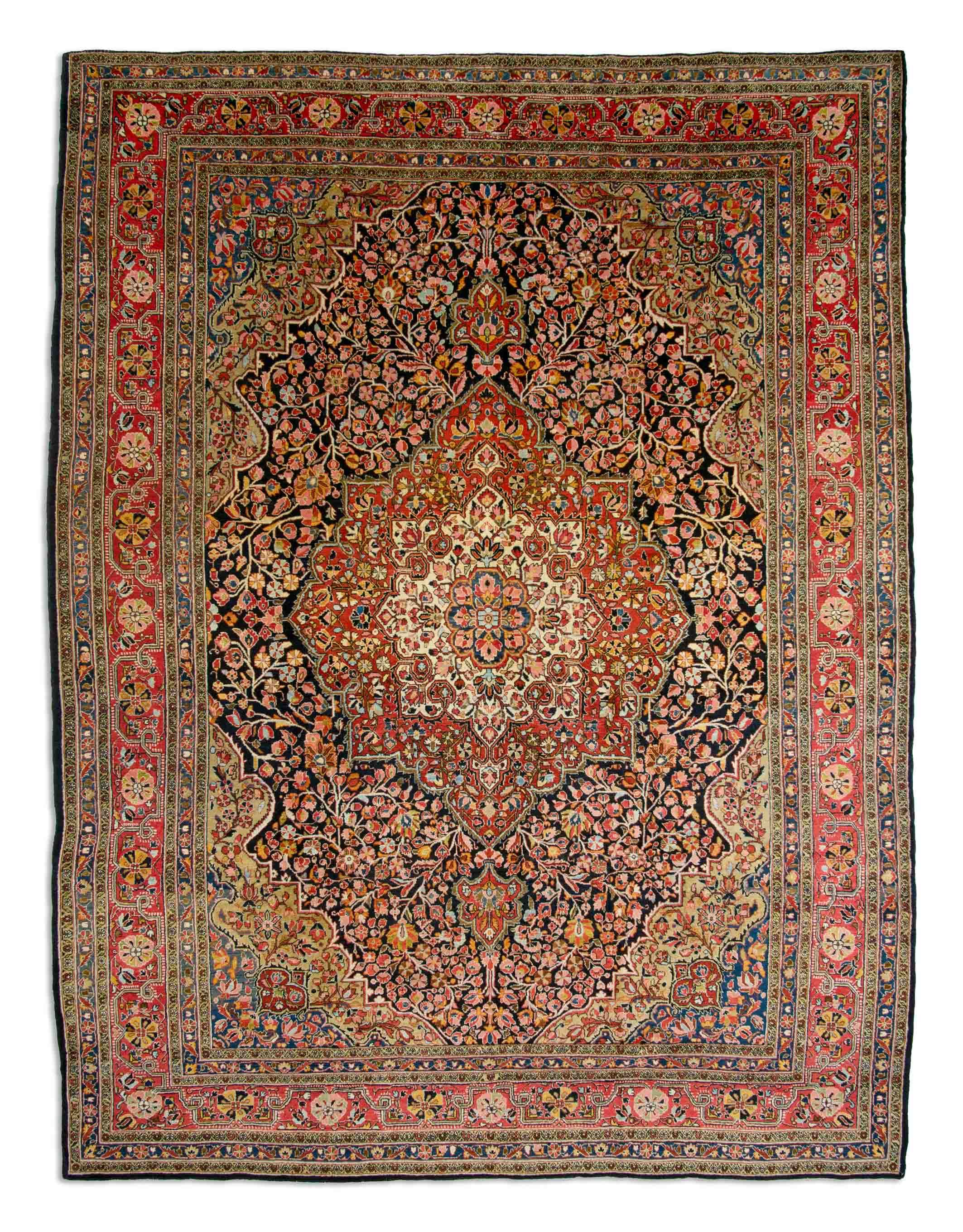 Eine Fotoaufnahme eines Re-Import Sarough Teppichs.