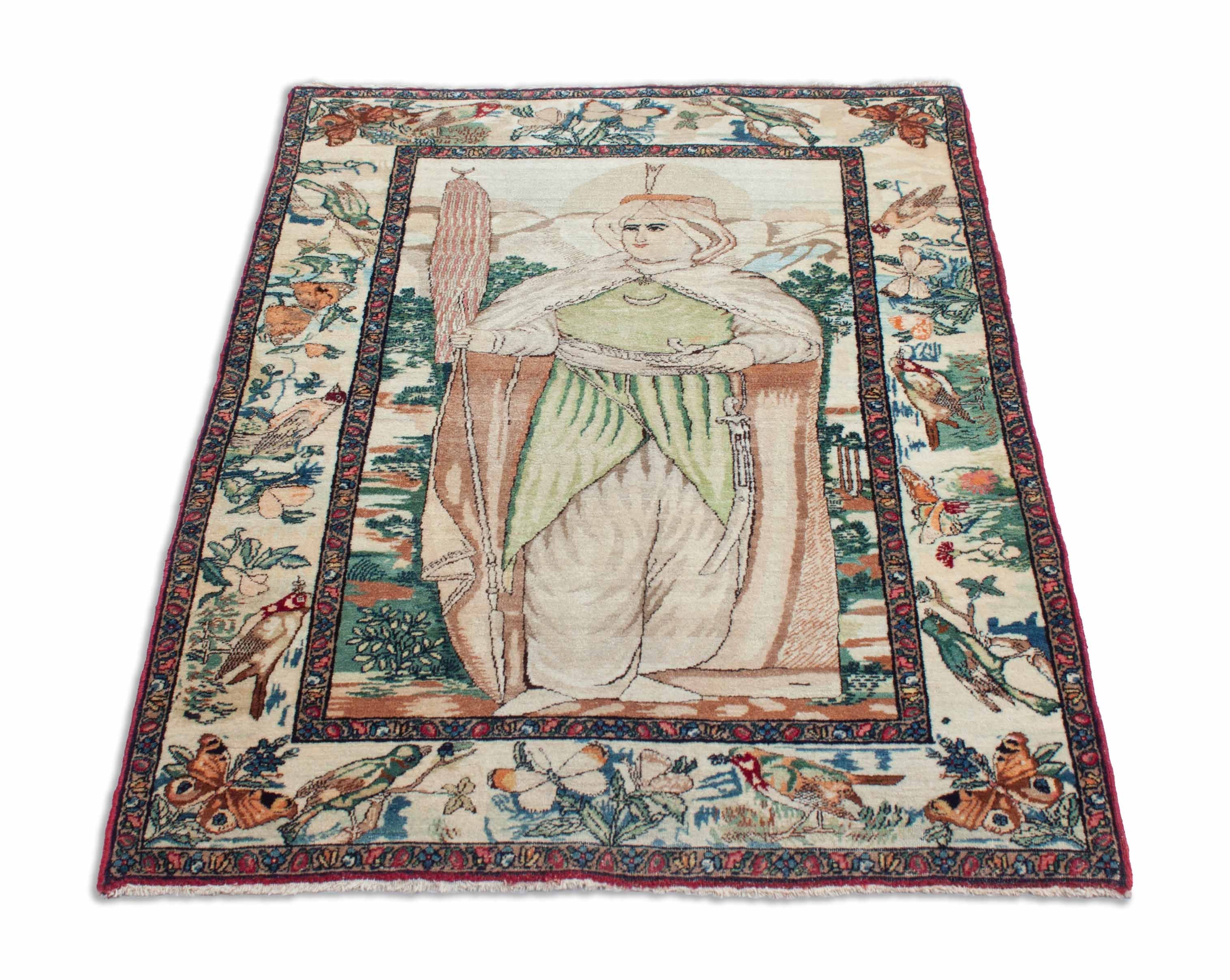 Eine Fotoaufnahme eines Kerman Teppichs.