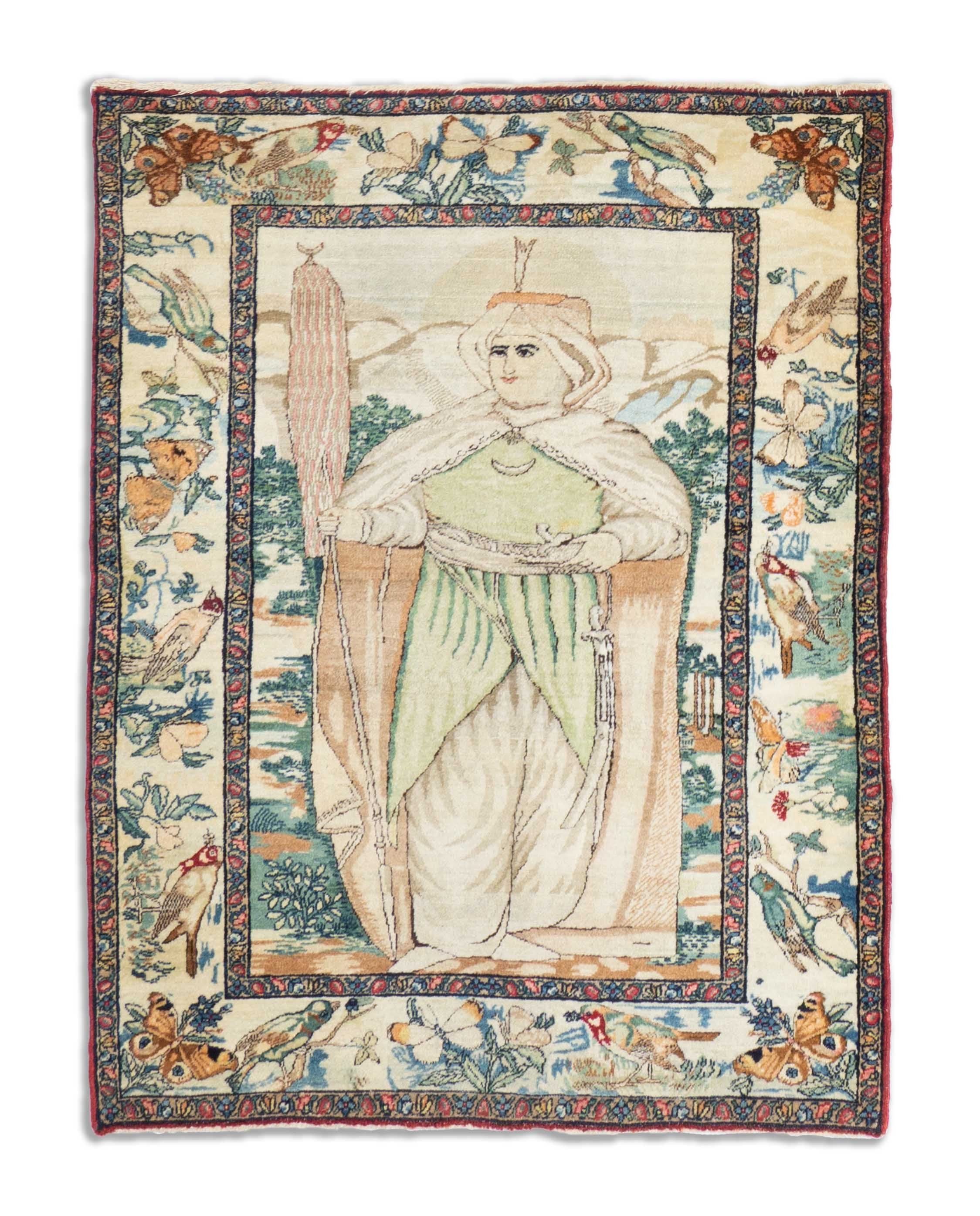 Eine Fotoaufnahme eines Kerman Teppichs.