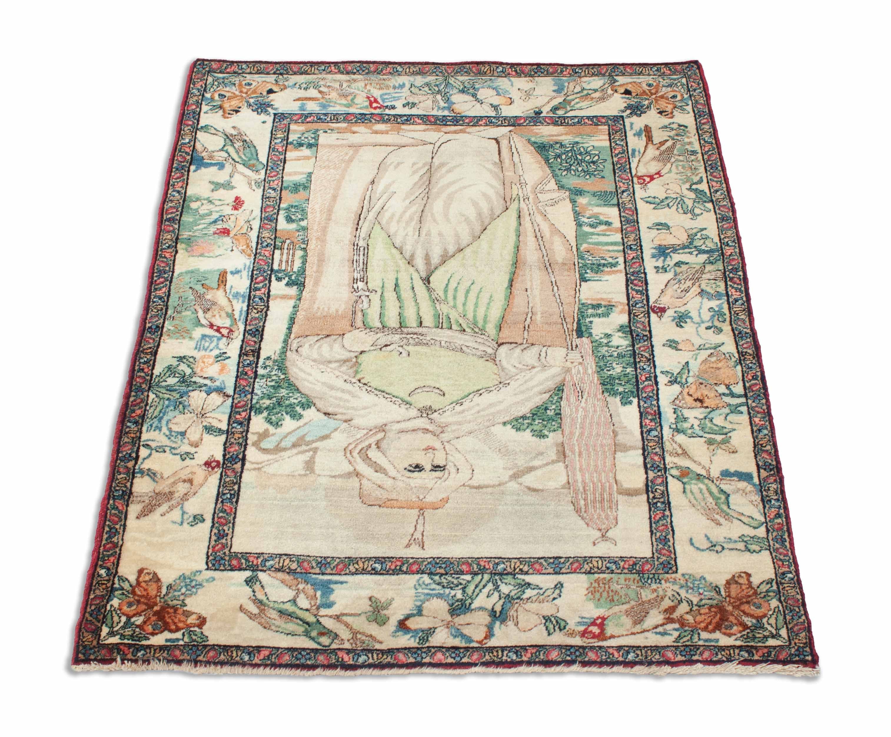 Eine Fotoaufnahme eines Kerman Teppichs.