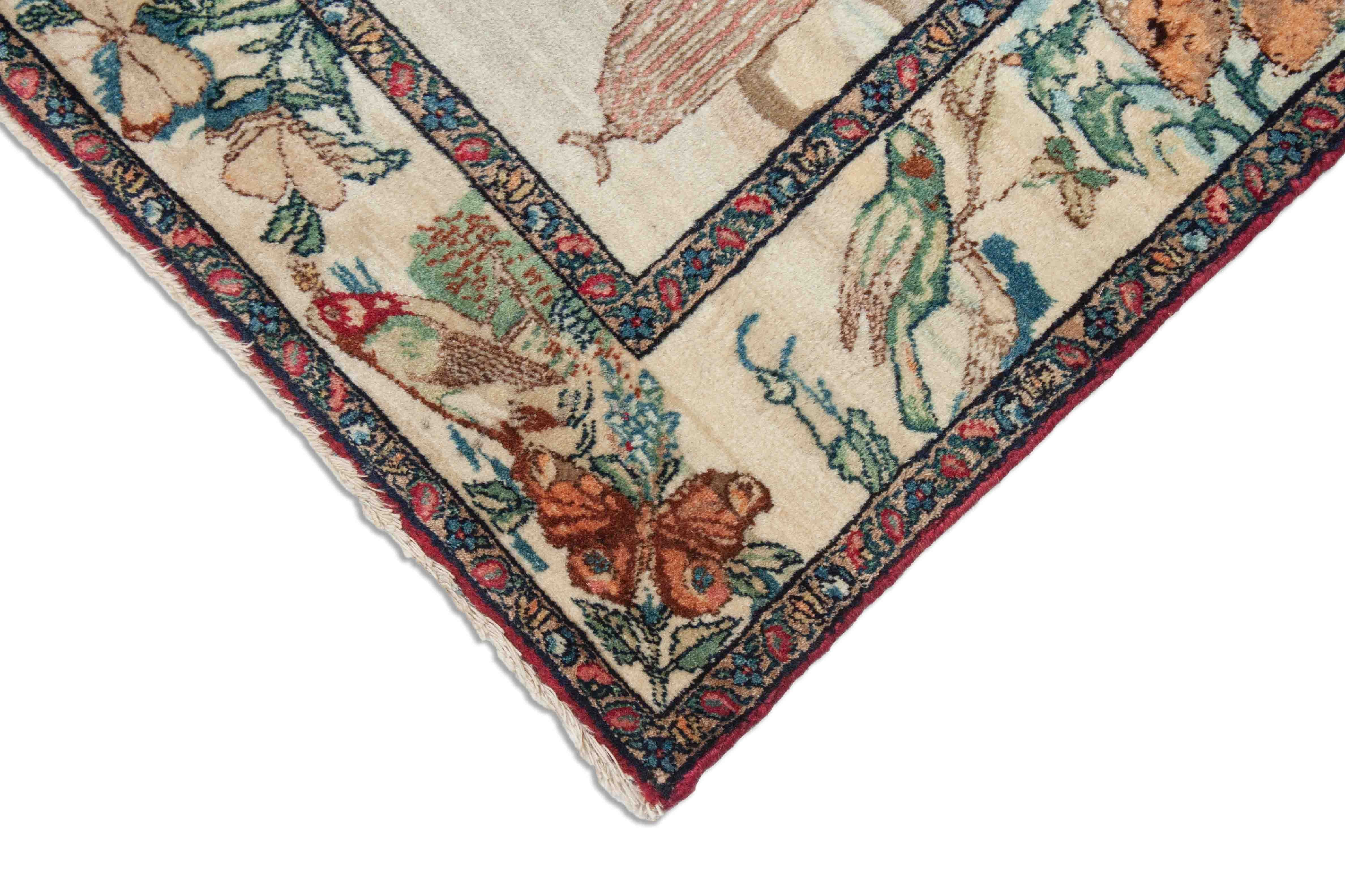 Eine Fotoaufnahme eines Kerman Teppichs.