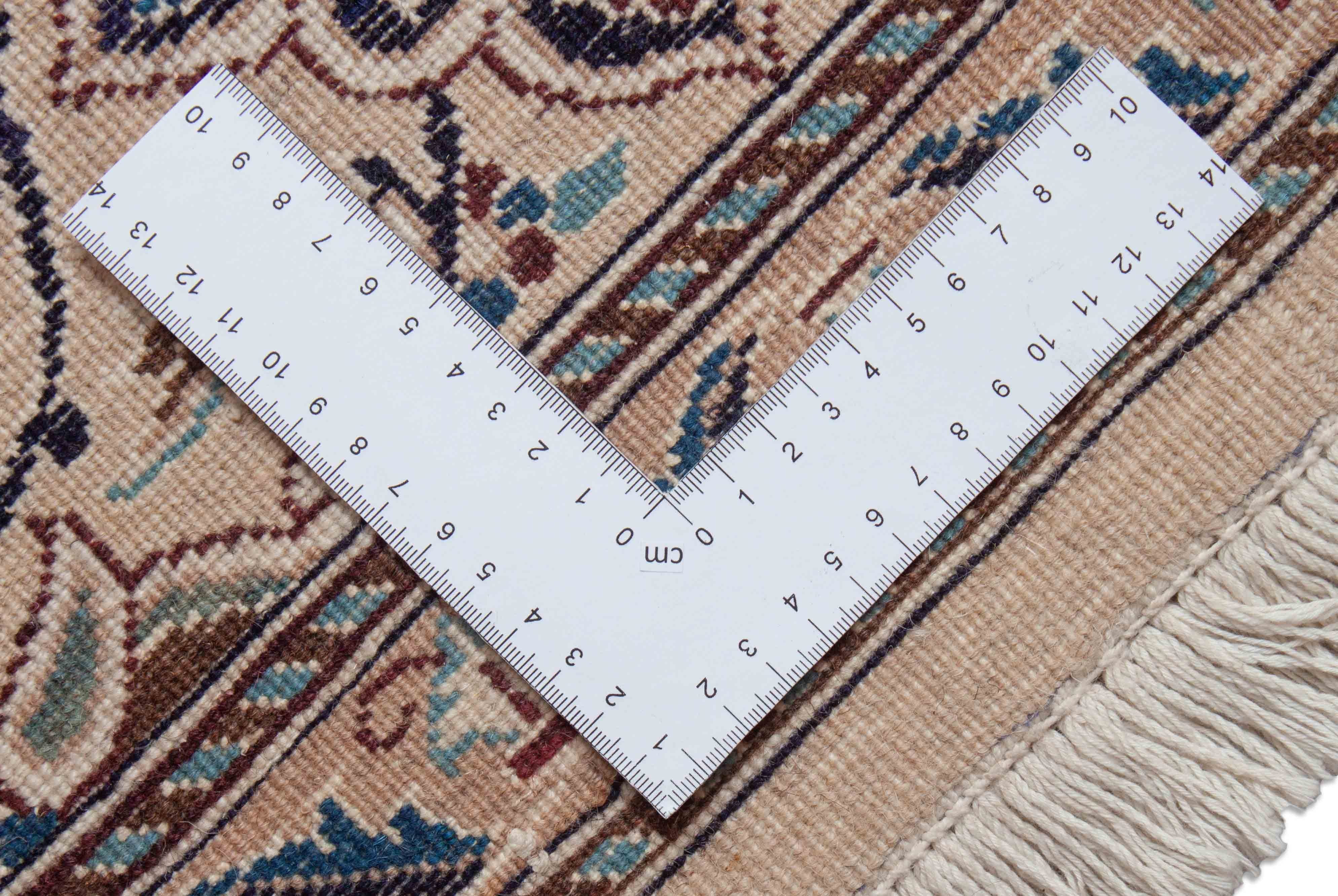 Floraler Kaschmar Teppich in dunkelblau und 297 cm x 247 cm groß