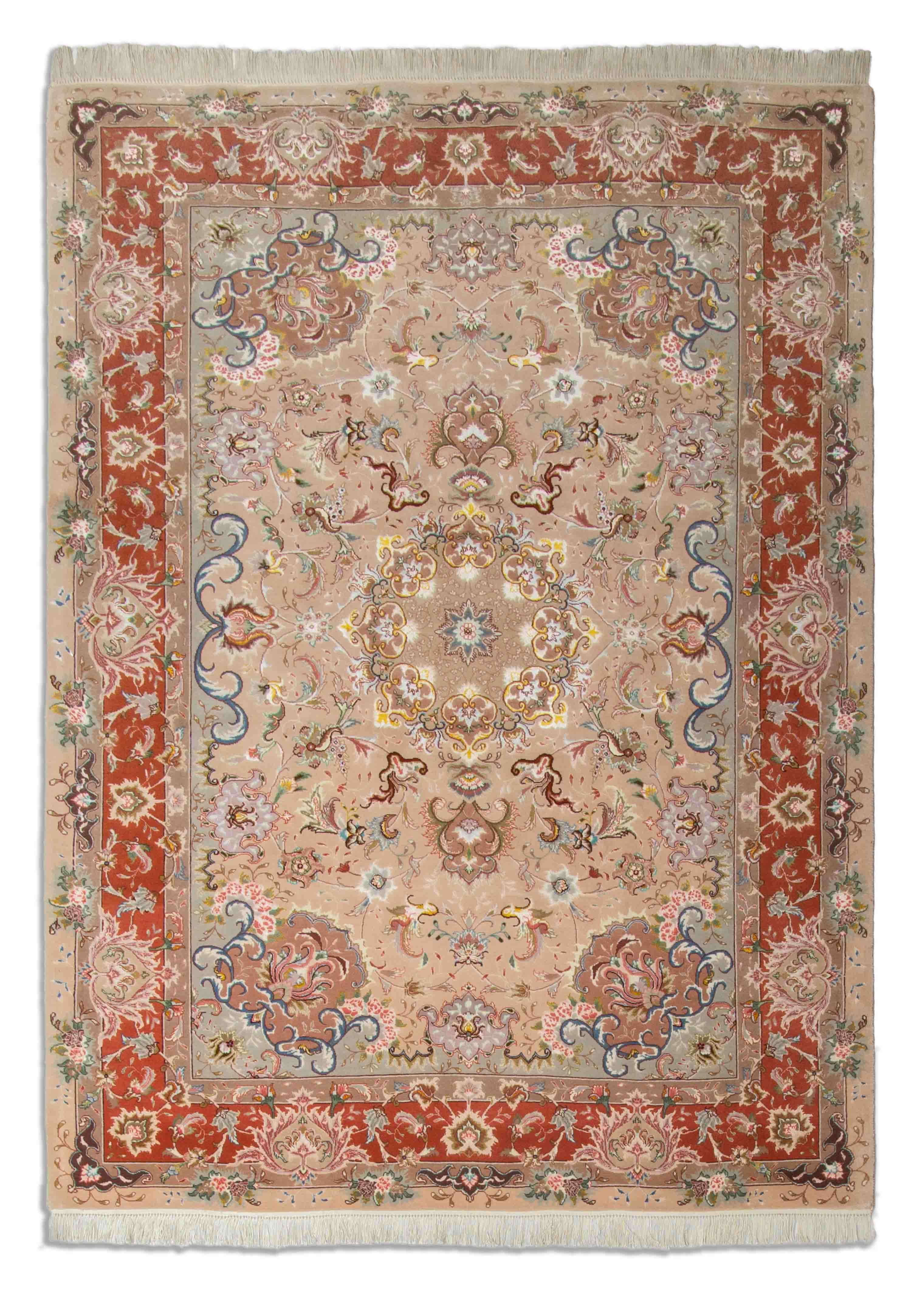 Eine Fotoaufnahme eines Täbriz Teppichs.