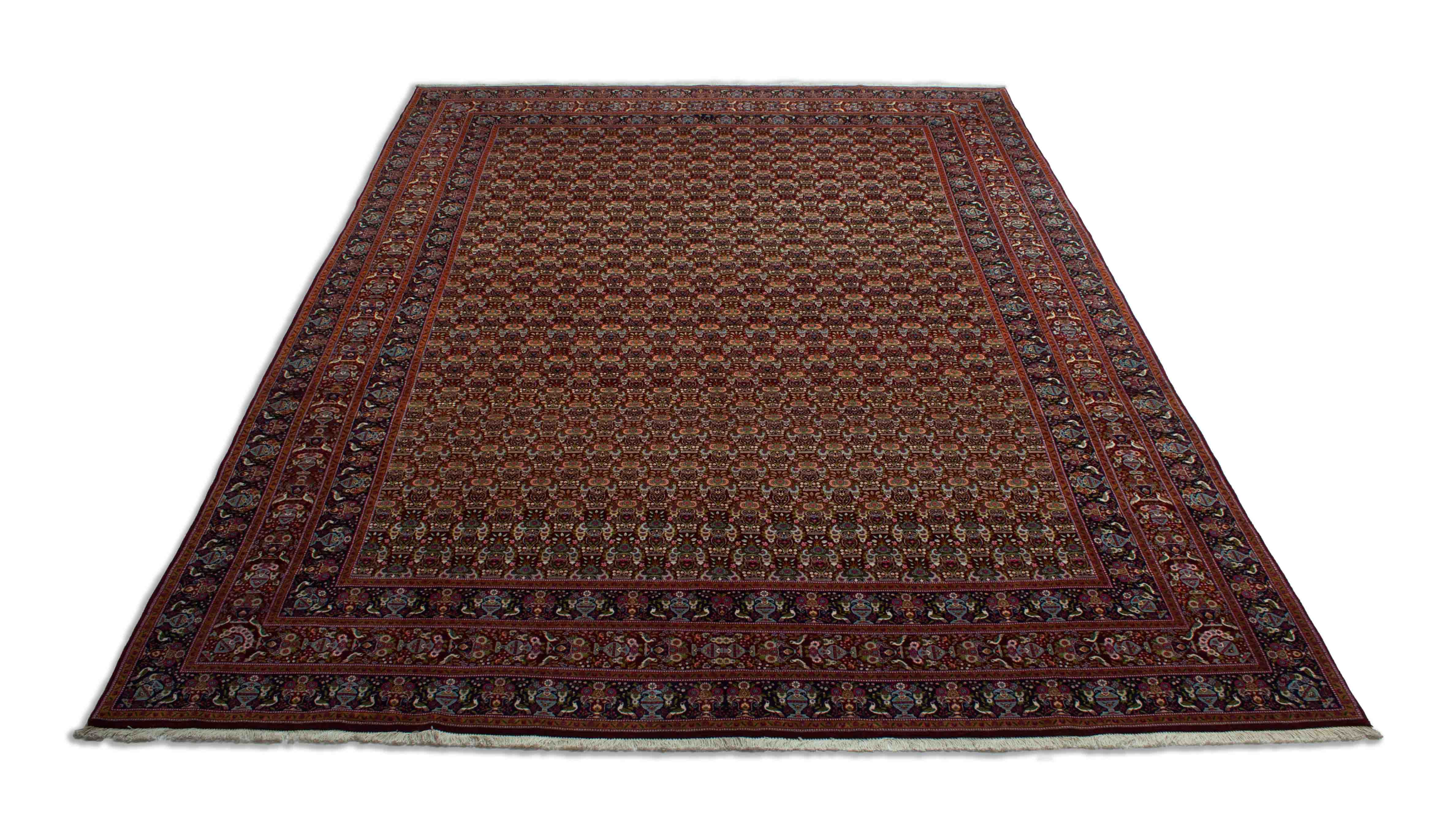 Eine Fotoaufnahme eines Täbriz Teppichs.