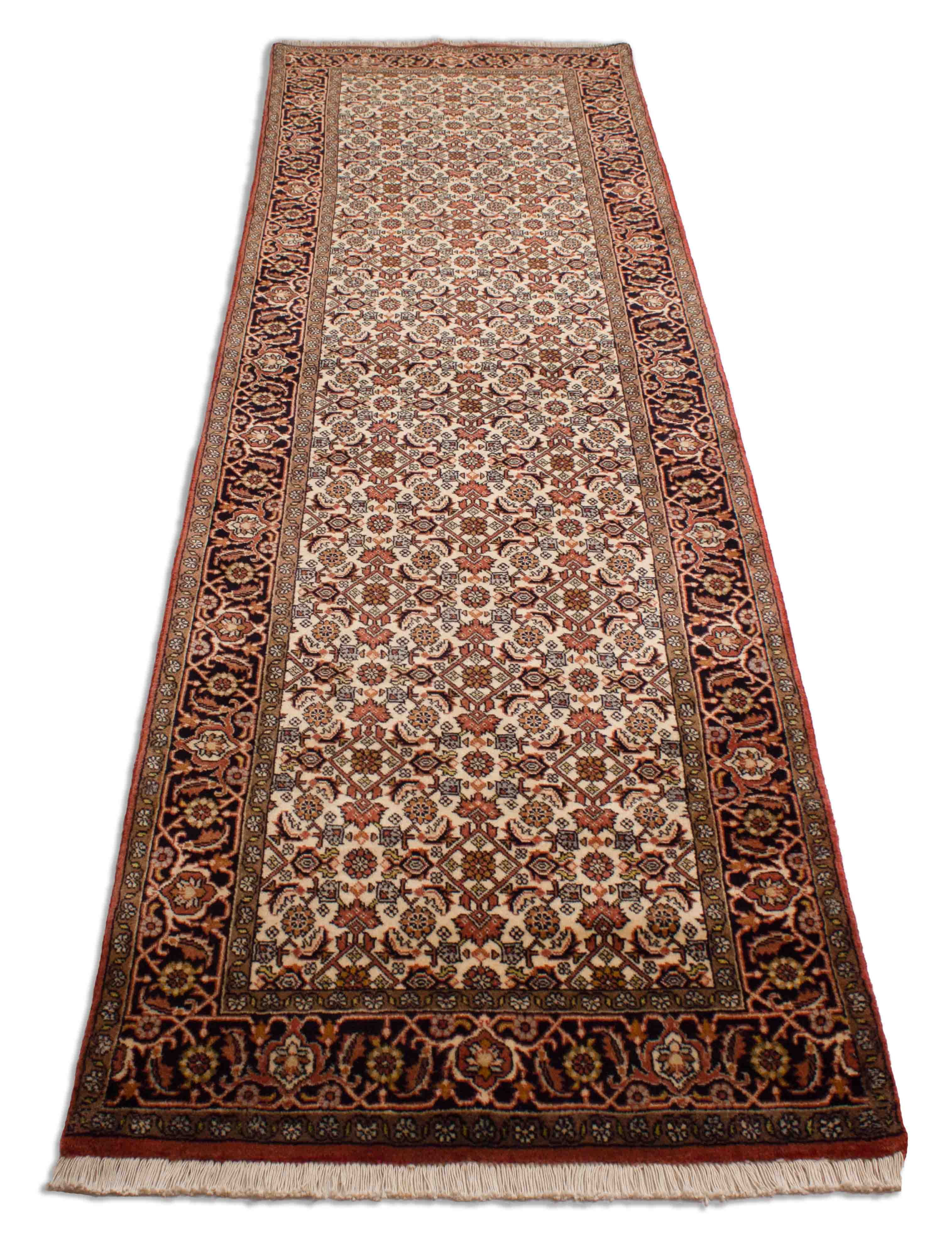 Eine Fotoaufnahme eines Bidjar Teppichs.