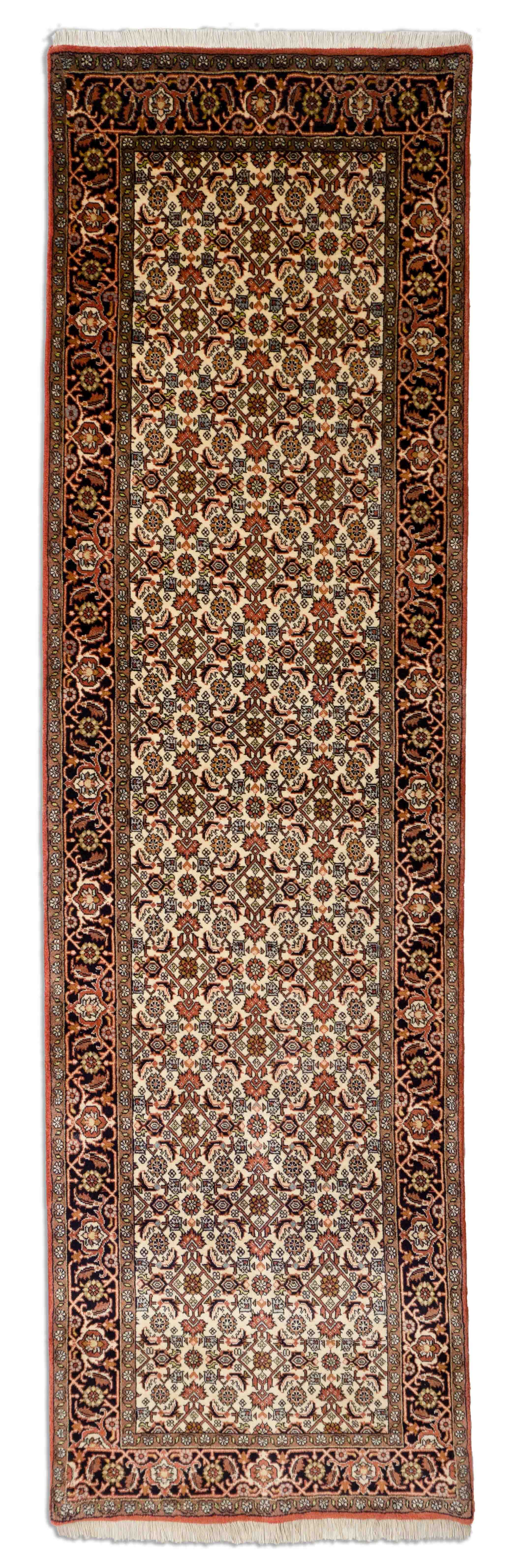 Eine Fotoaufnahme eines Bidjar Teppichs.