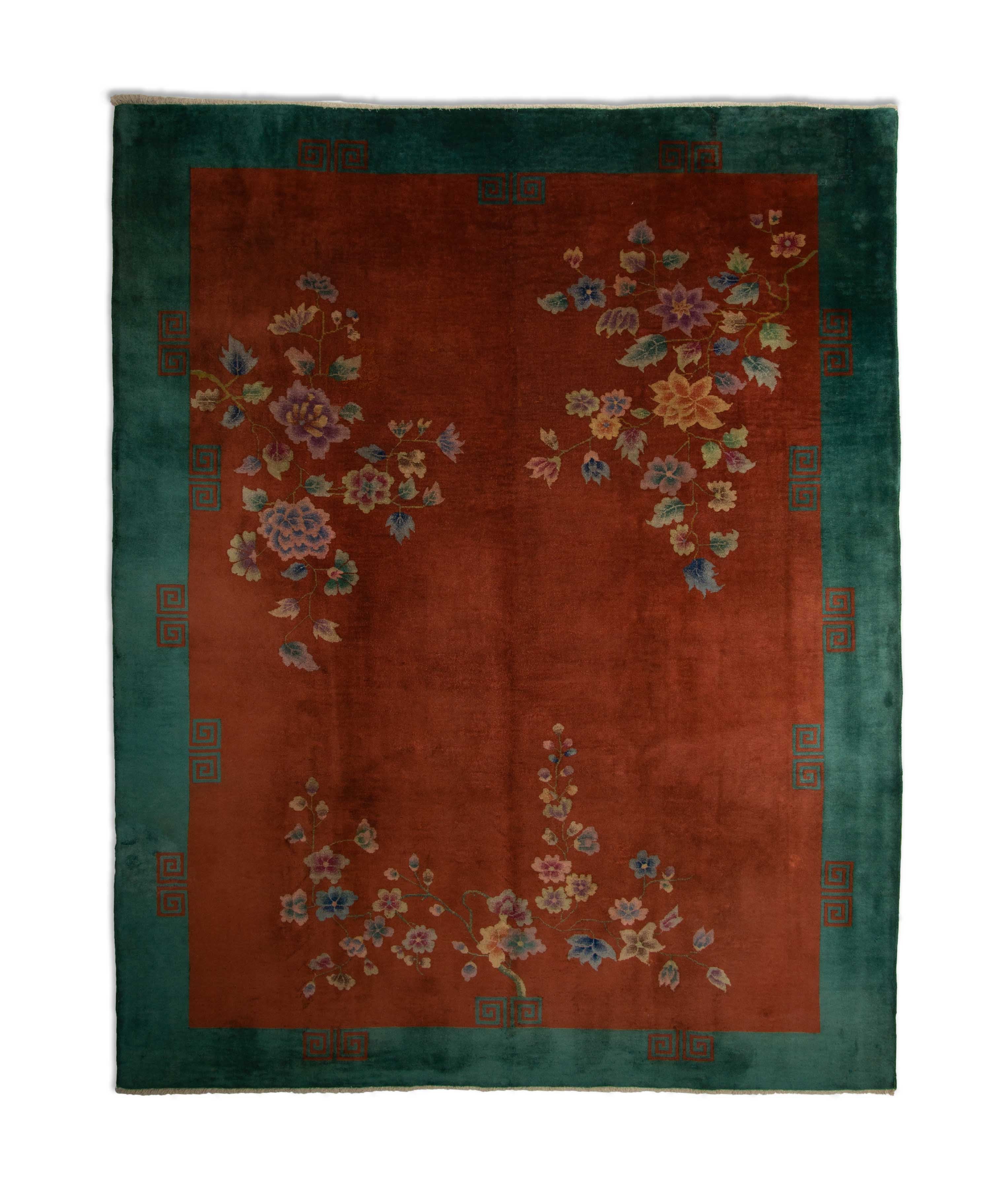 Eine Fotoaufnahme eines US Import China Teppich Teppichs.