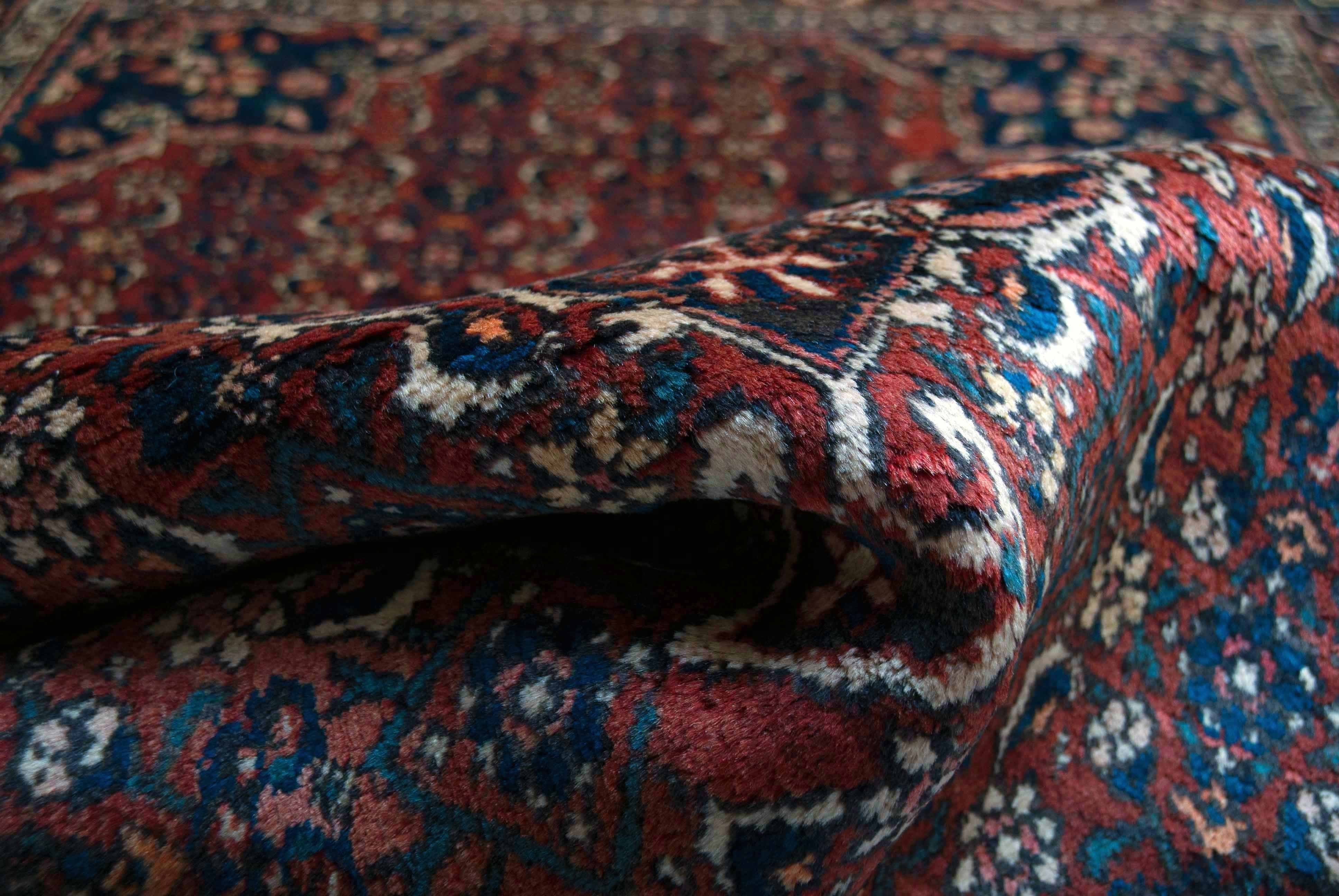 Eine Fotoaufnahme eines Sanjan Teppichs.