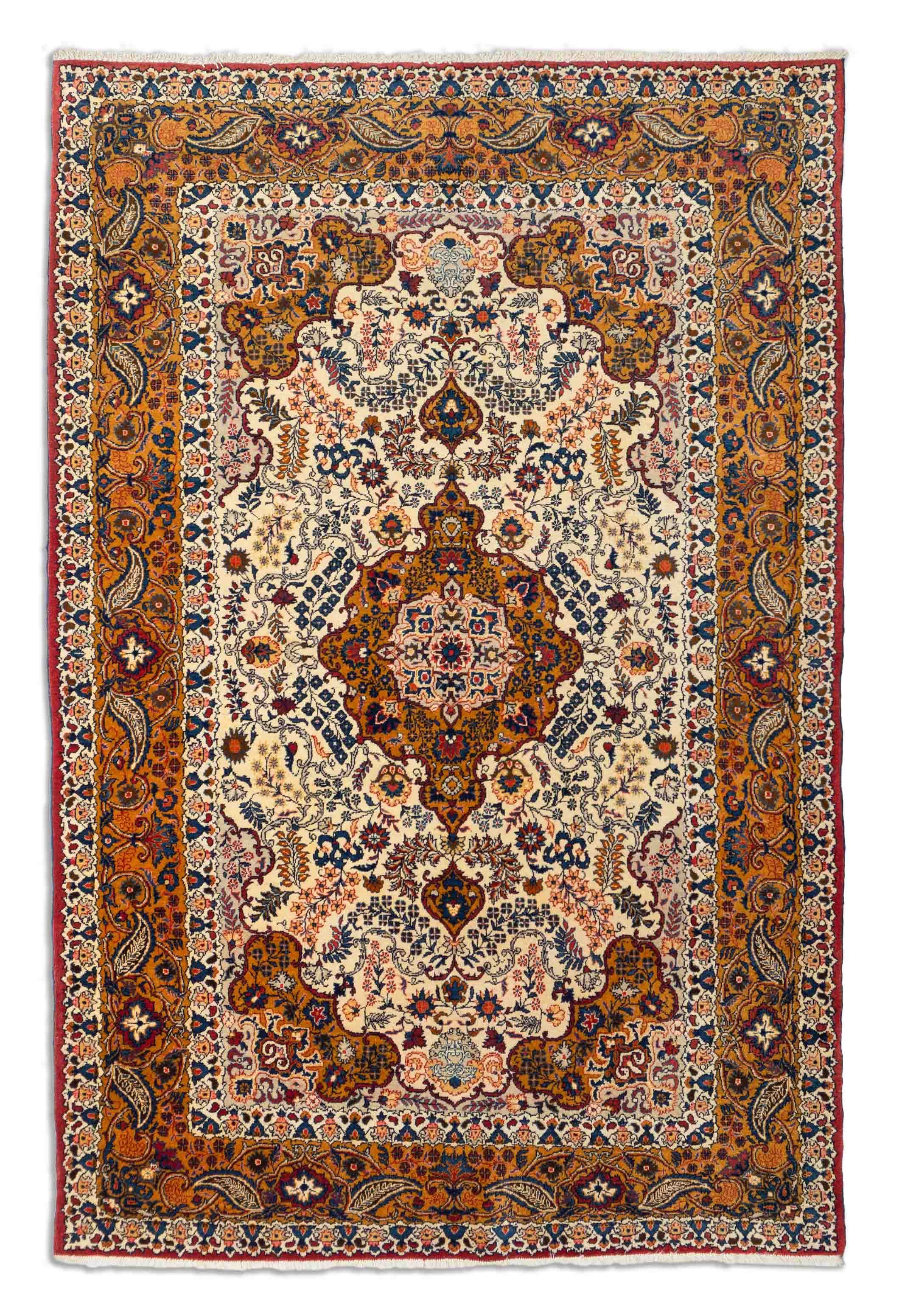 Eine Fotoaufnahme eines Keshan Teppichs.