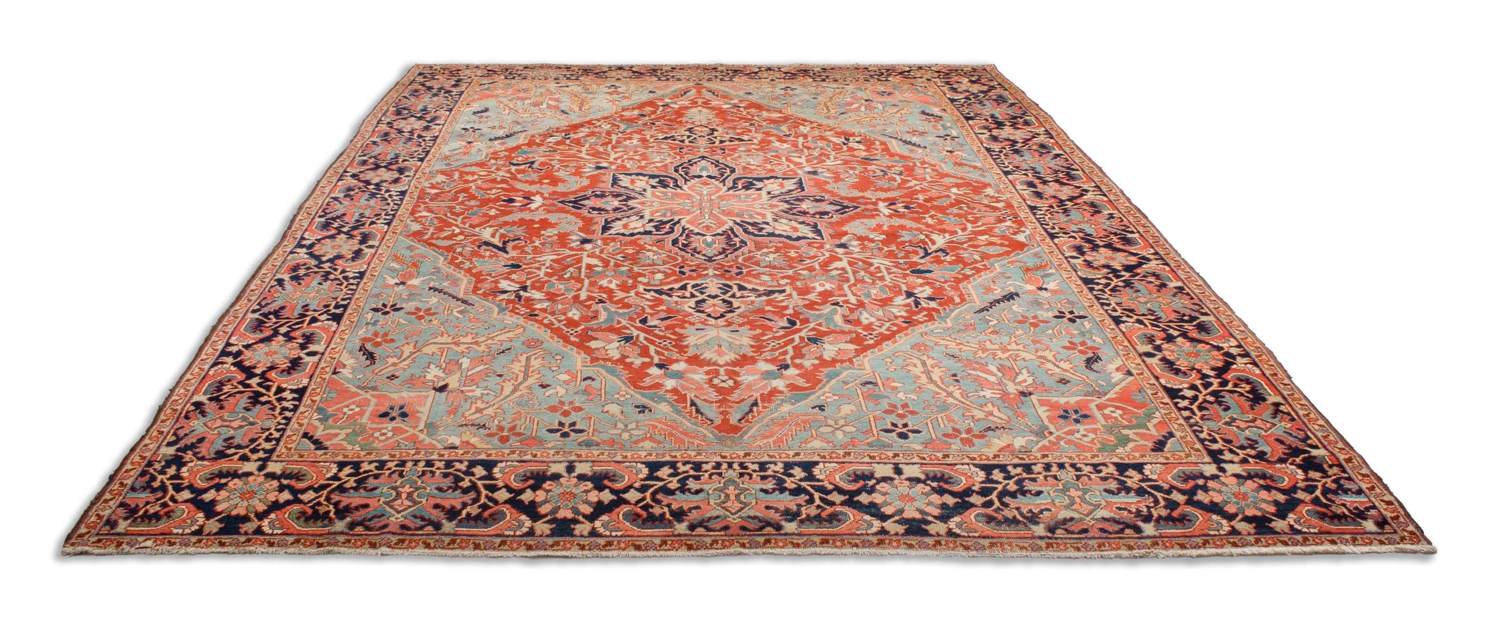 Eine Fotoaufnahme eines Heriz Teppichs.