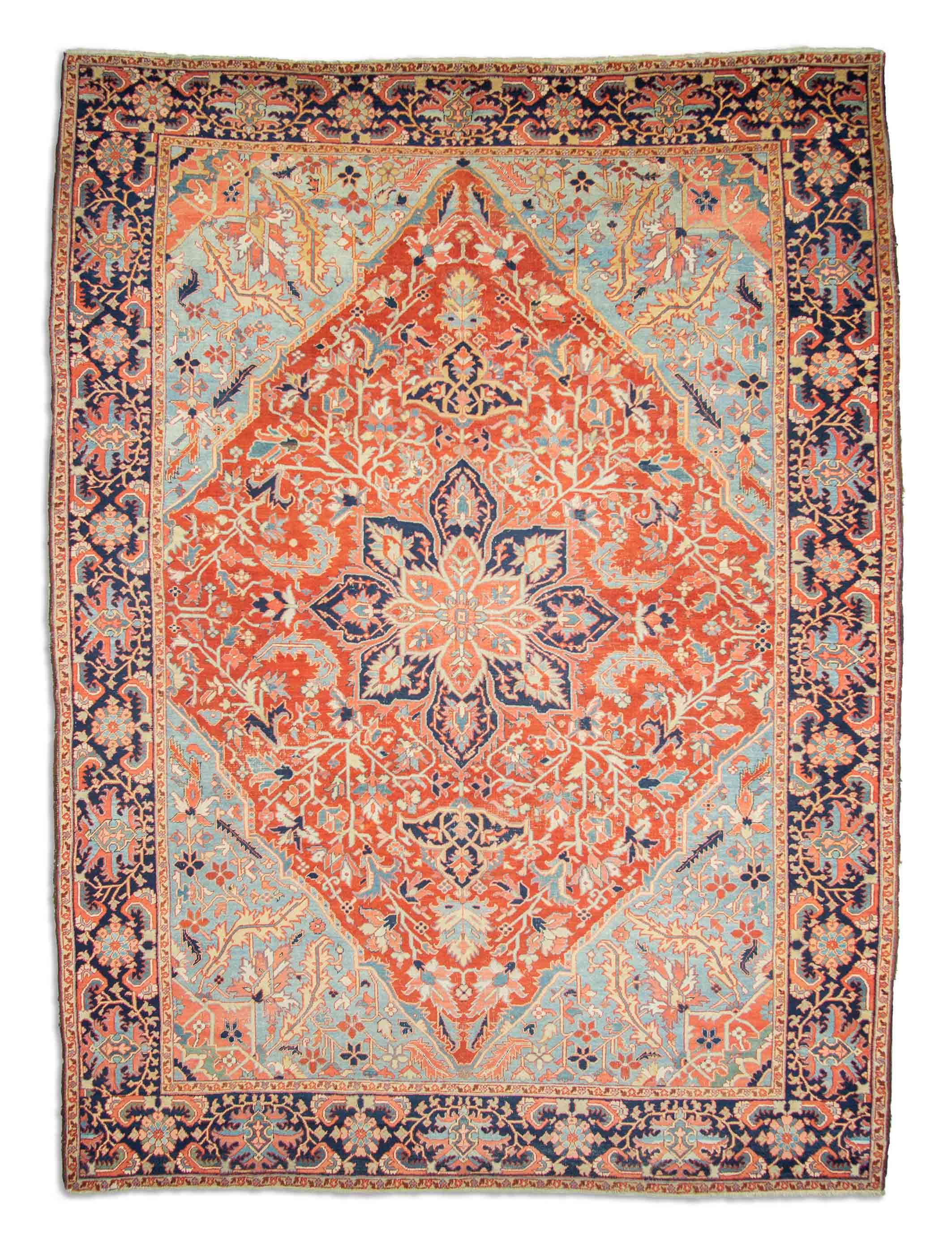 Eine Fotoaufnahme eines Heriz Teppichs.