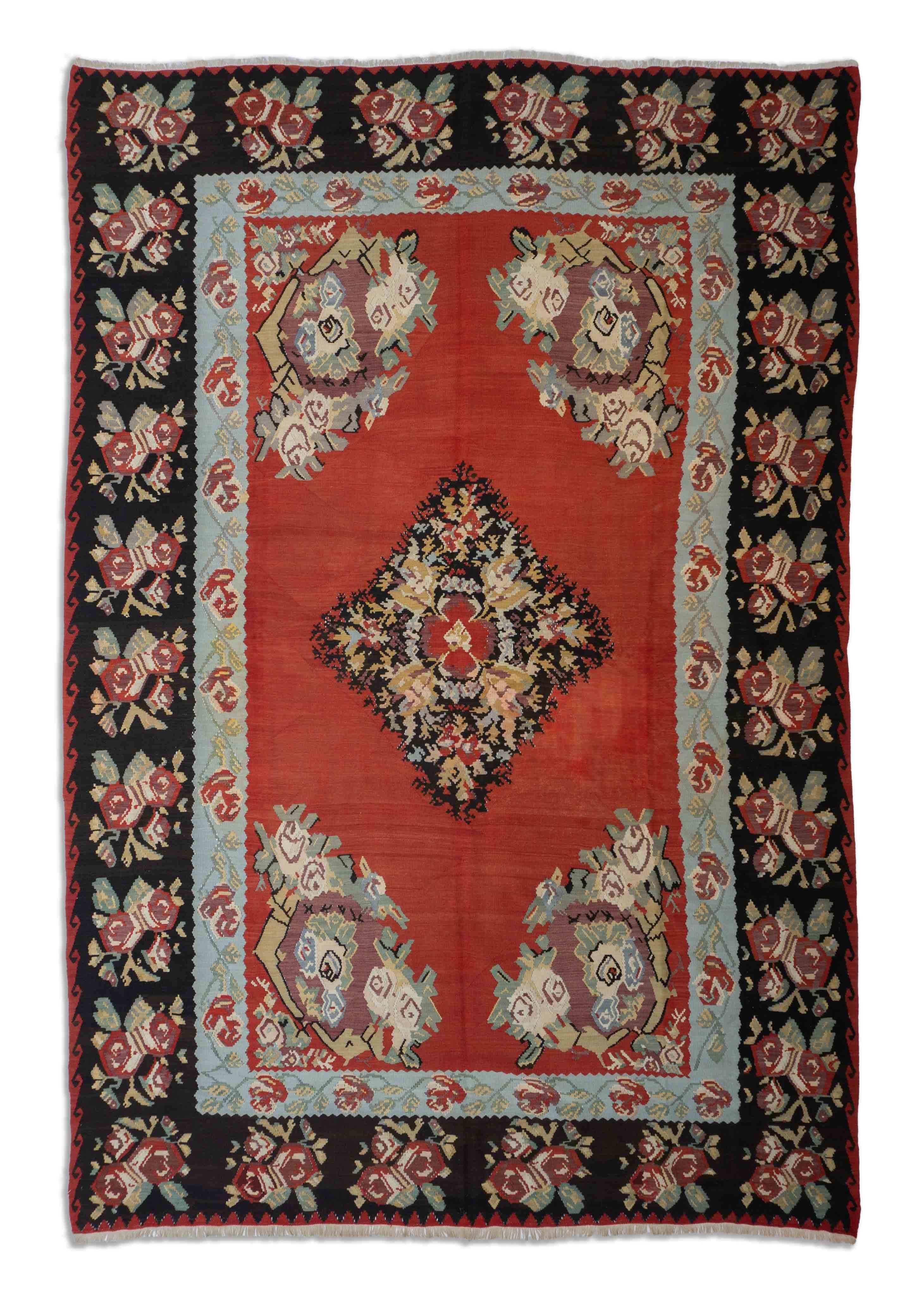 Eine Fotoaufnahme eines Kelim Teppichs.