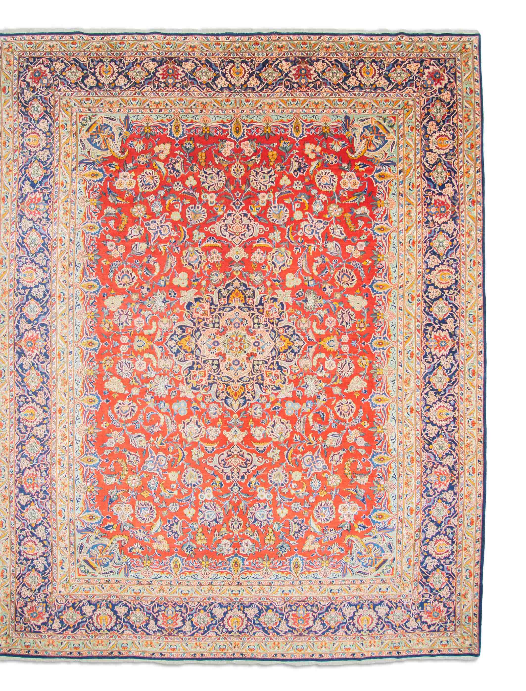 Eine Fotoaufnahme eines Keshan Teppichs.