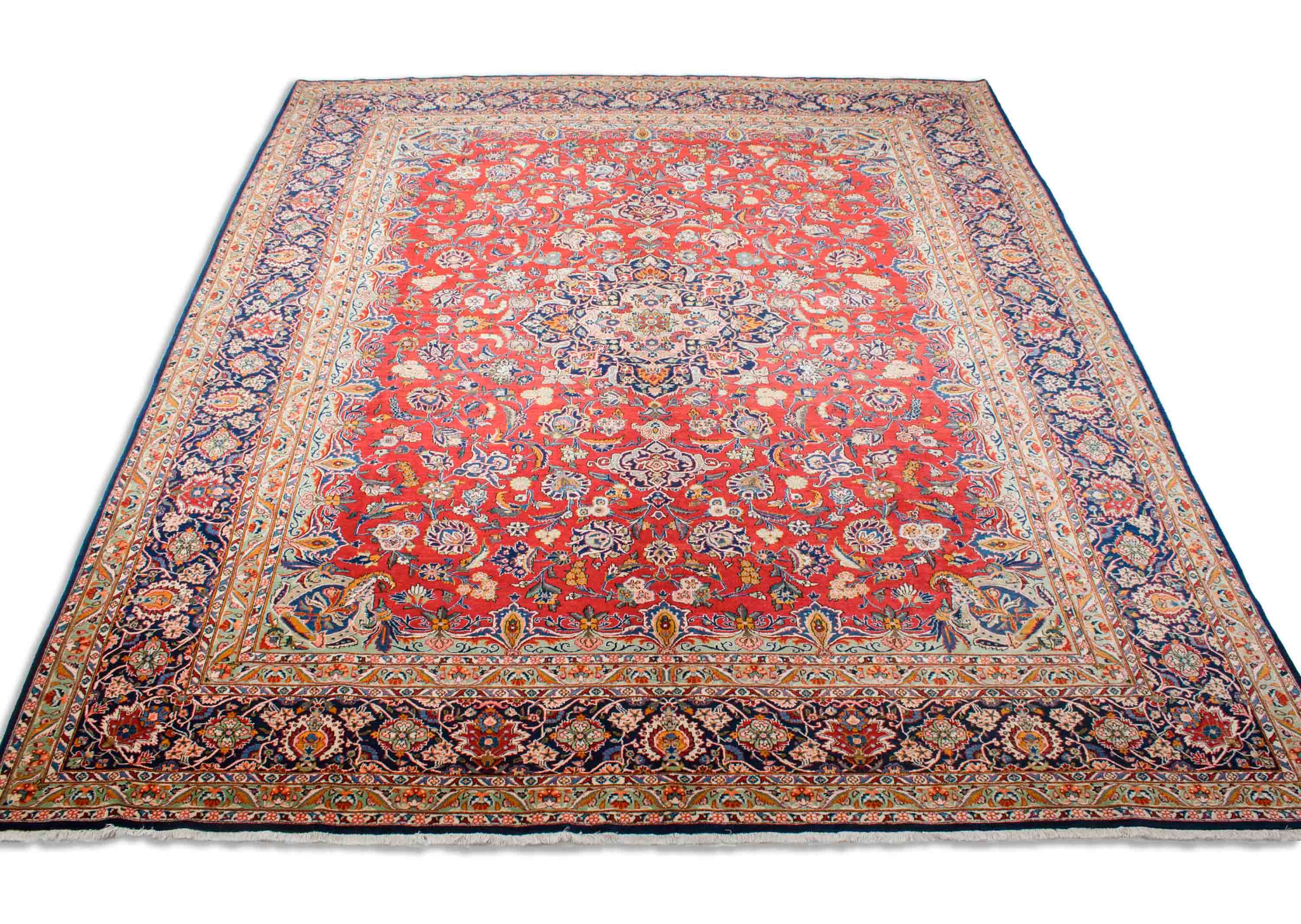 Eine Fotoaufnahme eines Keshan Teppichs.