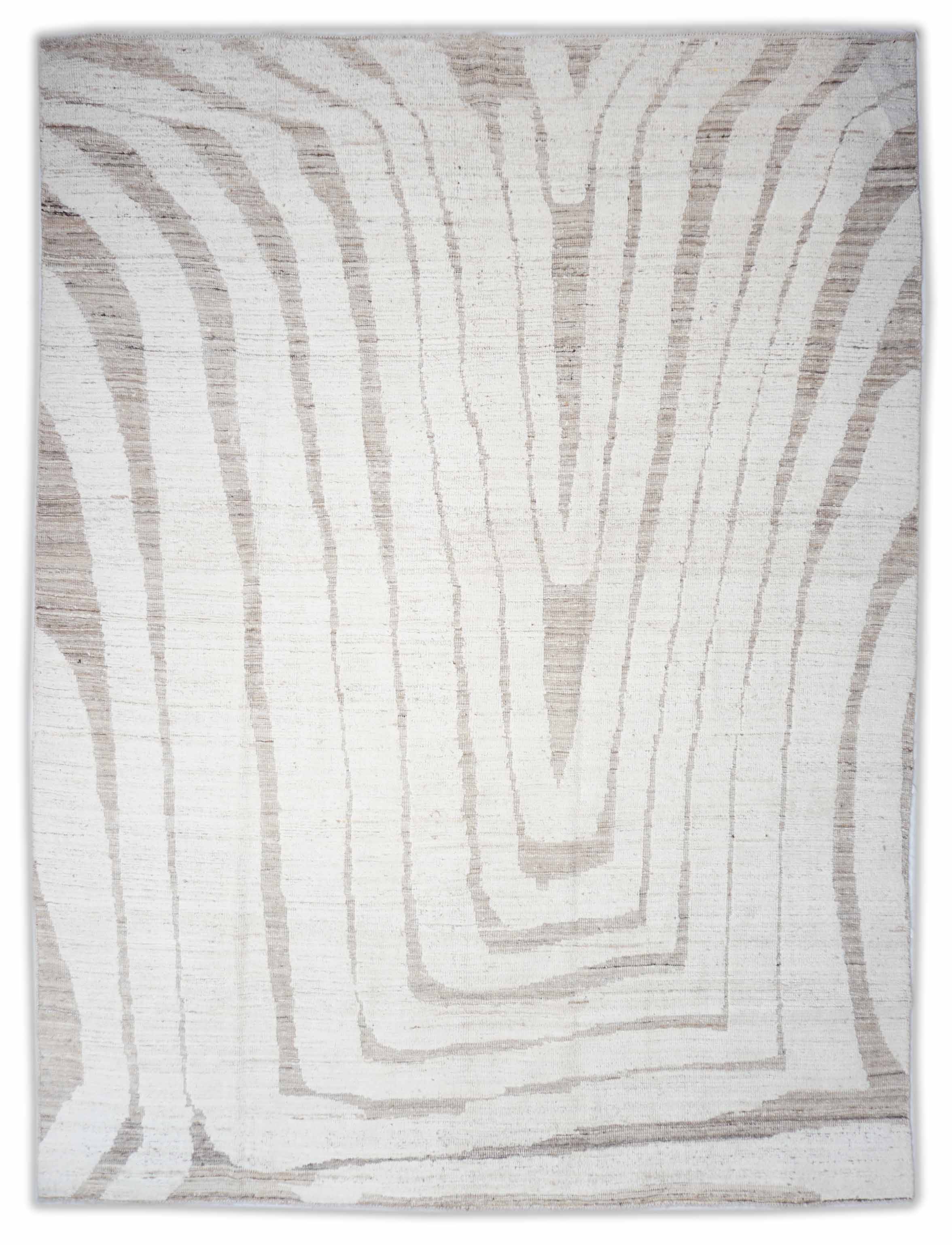 Beni Berber Teppich gestreit in beige und 363 cm x 281 cm groß