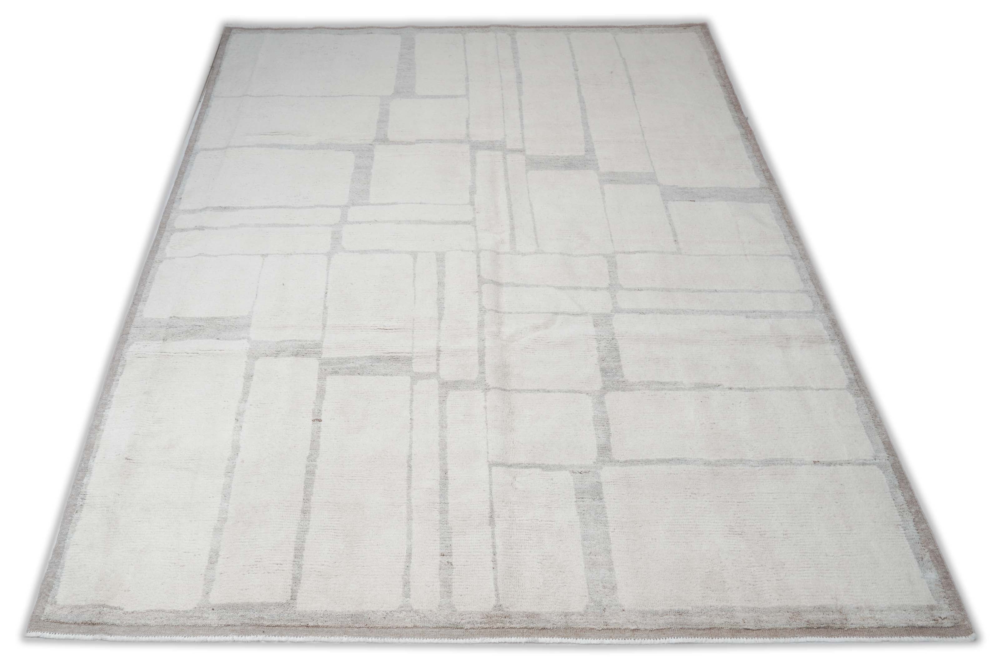 Struktur Beni Berber Teppich in cremeweiß und 295 cm x 254 cm groß