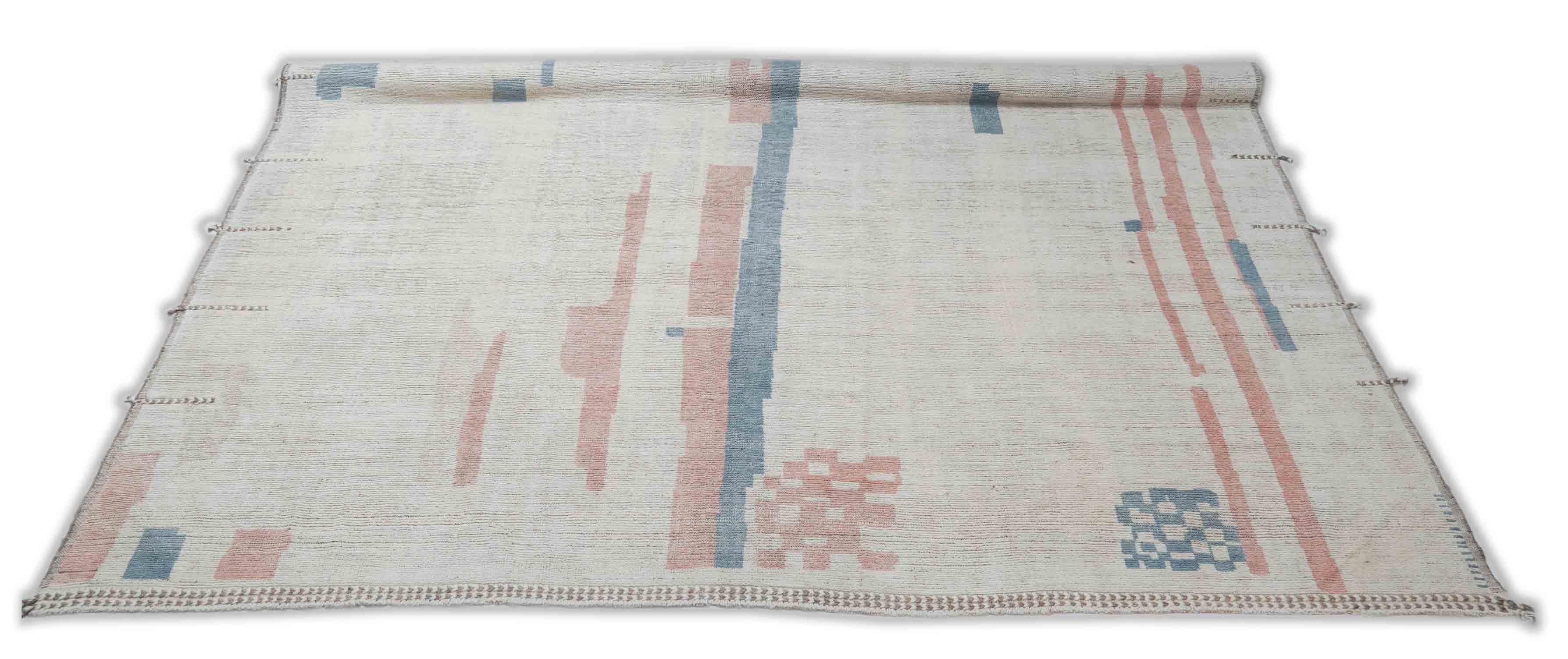 Moderner Beni Berber Teppich in bunt und 447 cm x 377 cm groß