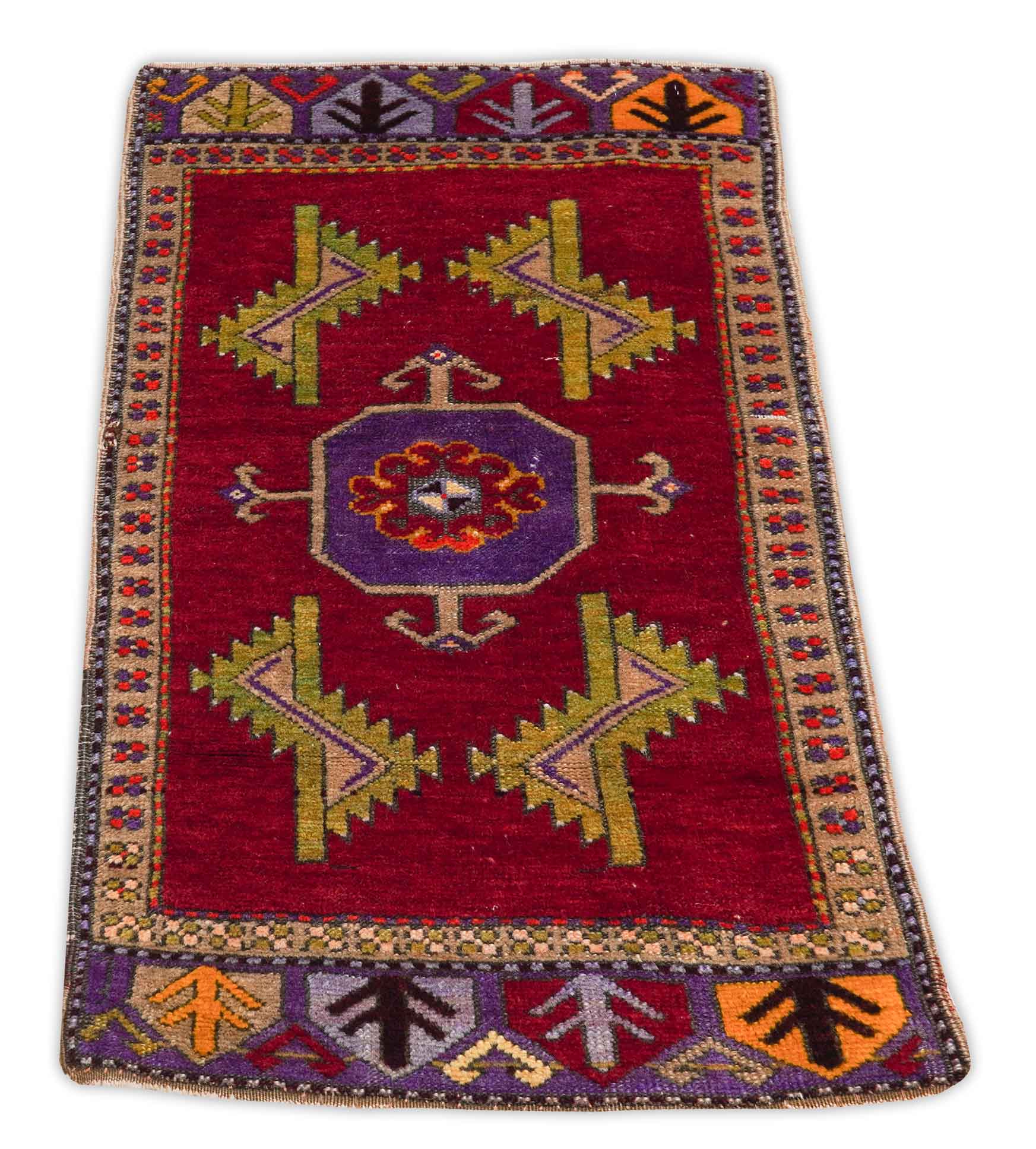 Alter Türkischer Orientteppich | 94 cm x 51 cm | Nr. Z-1375