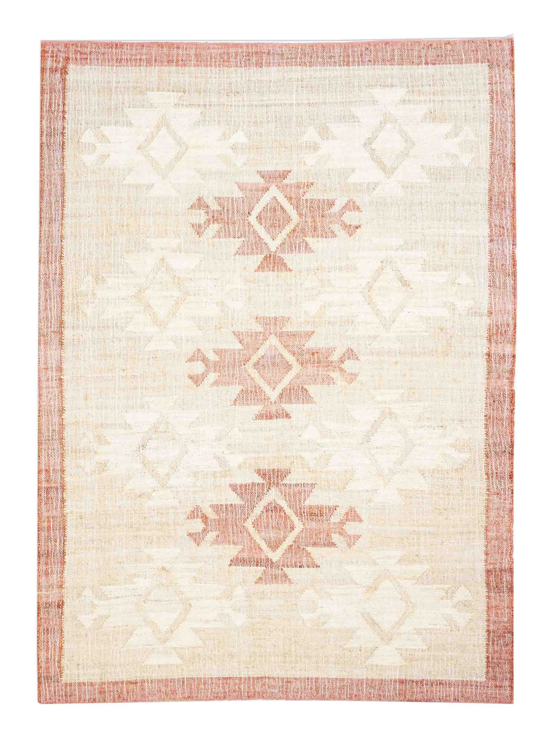 Jute Teppich in beige, Terracotta und 230 cm x 160 cm groß