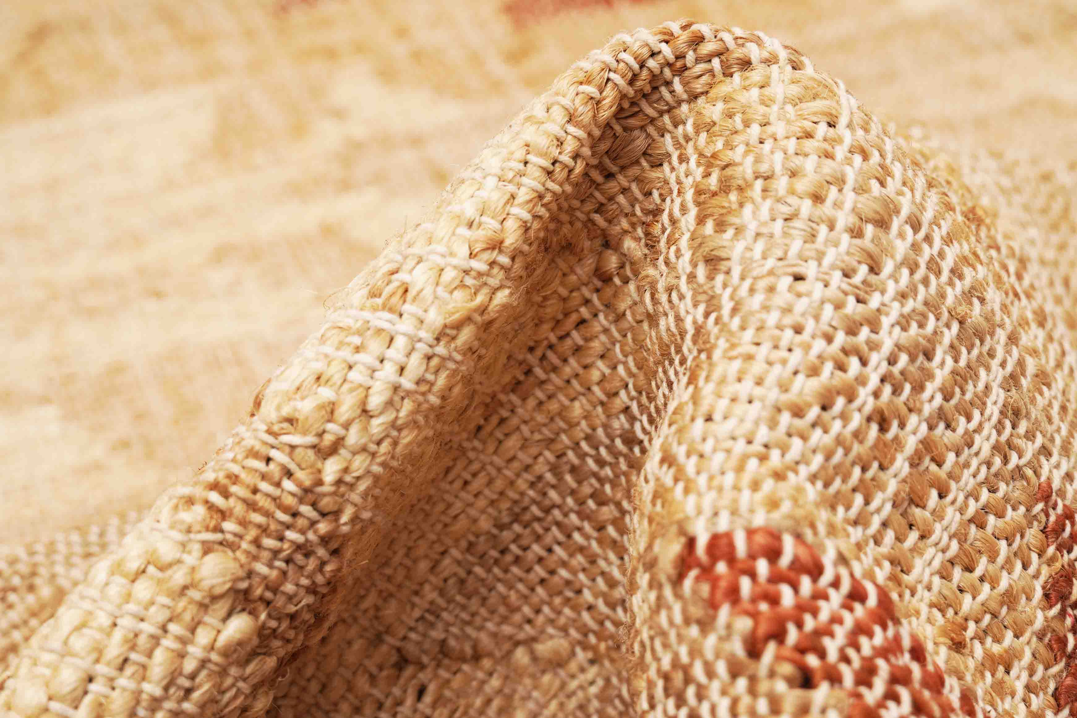 Jute Teppich in beige, Terracotta und 230 cm x 160 cm groß