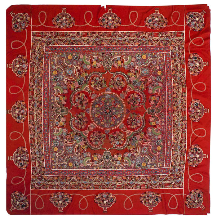 Antiker Suzani - Kaschmir Schal | 200 cm x 196 cm | Nr. Z-1973