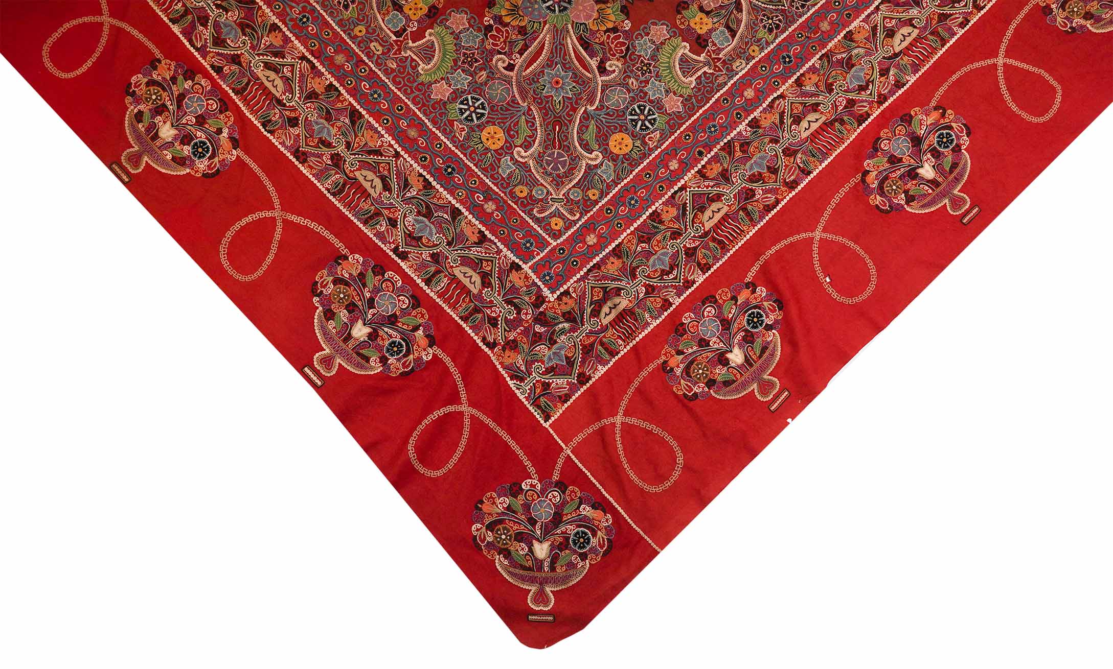 Antiker Suzani - Kaschmir Schal | 200 cm x 196 cm | Nr. Z-1973