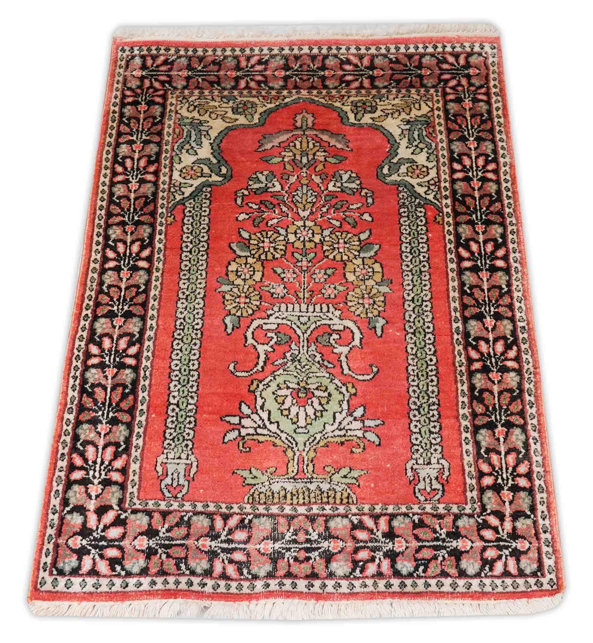 Kaschmir Teppich aus reiner Seide | 94 cm x 62 cm | Nr. Z-1999