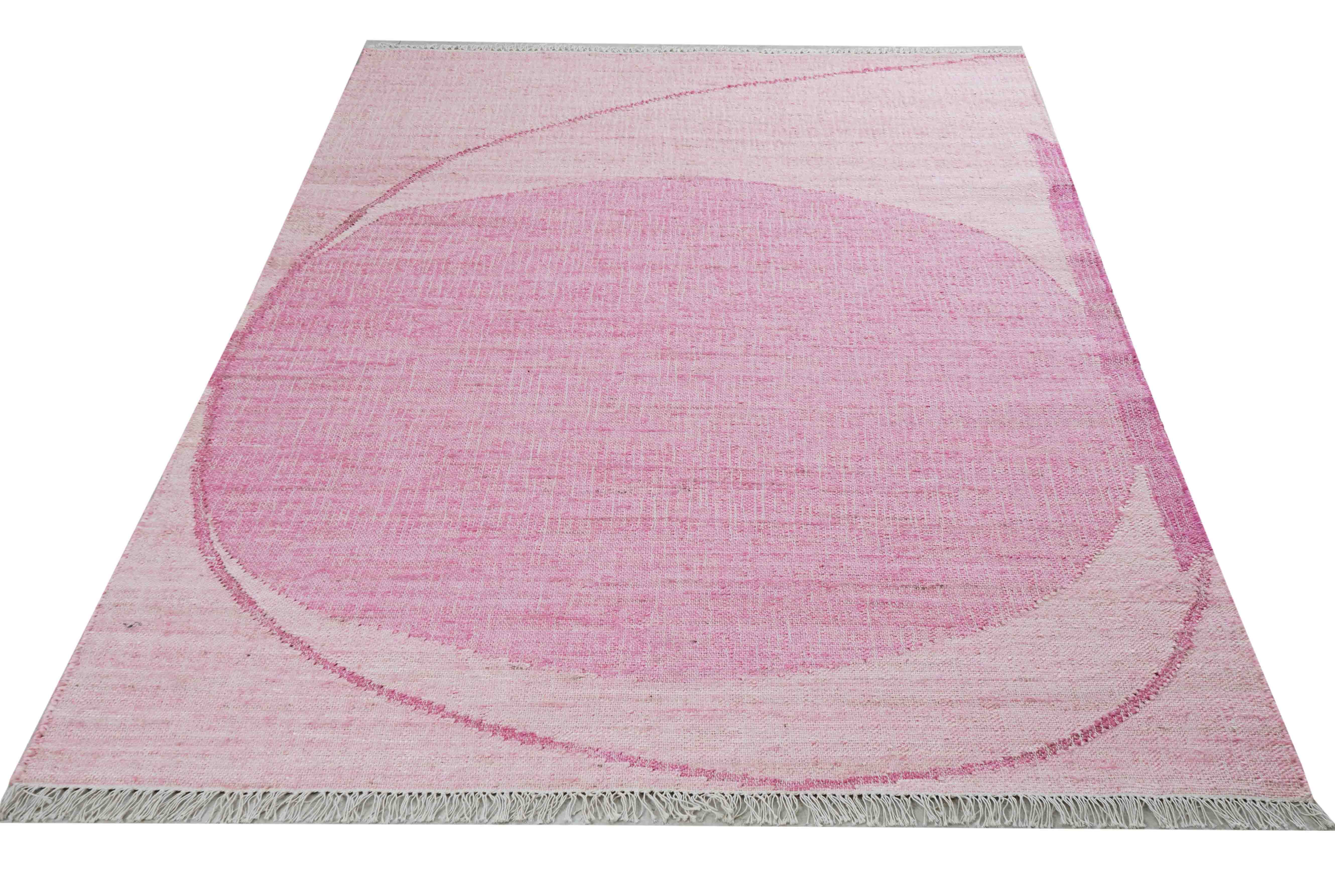 Jute Teppich in rosa und 232 cm x 160 cm groß