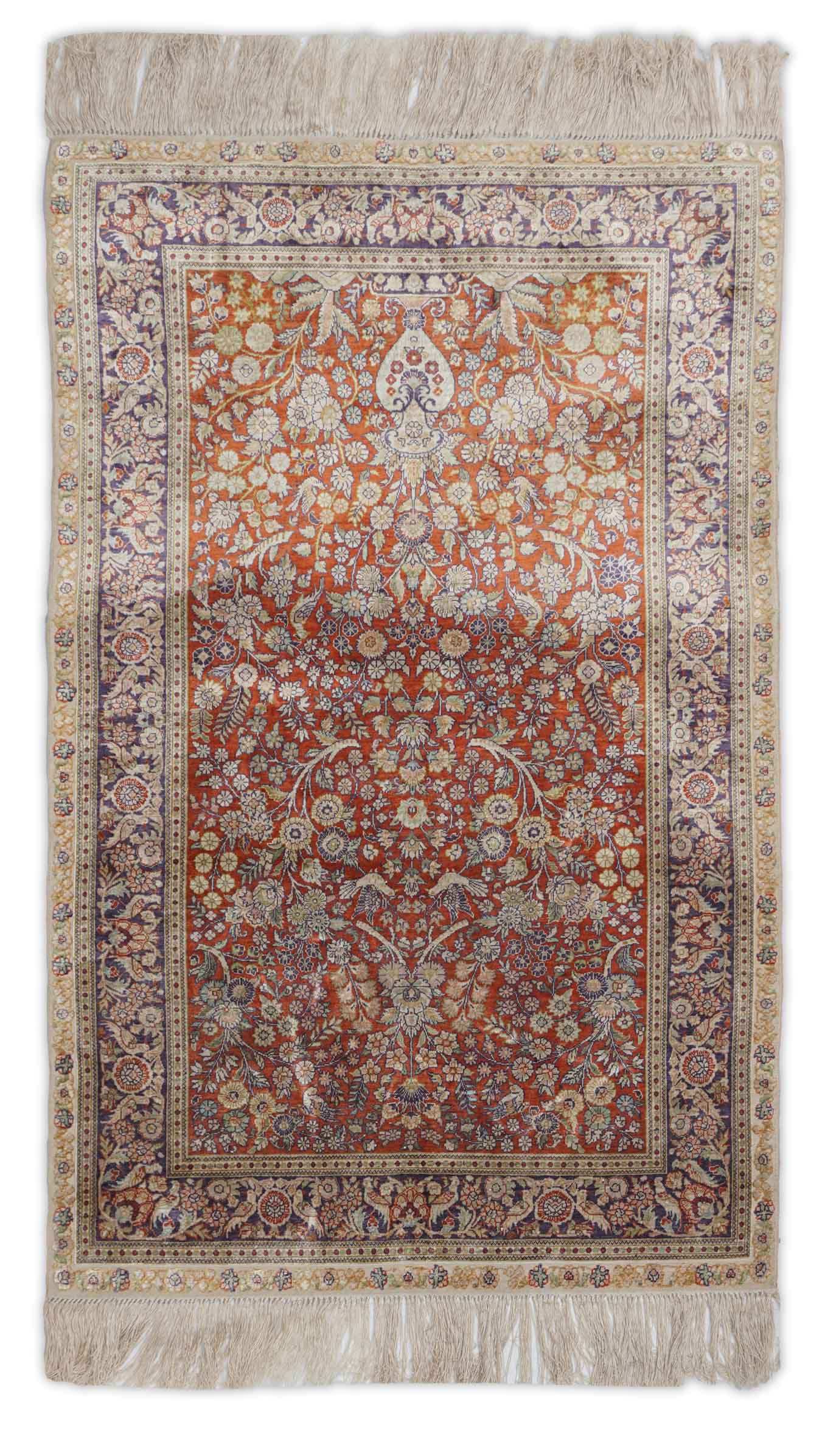 Chinesischer Hereke aus reiner Seide | 120 cm x 77 cm | Nr. Z-315