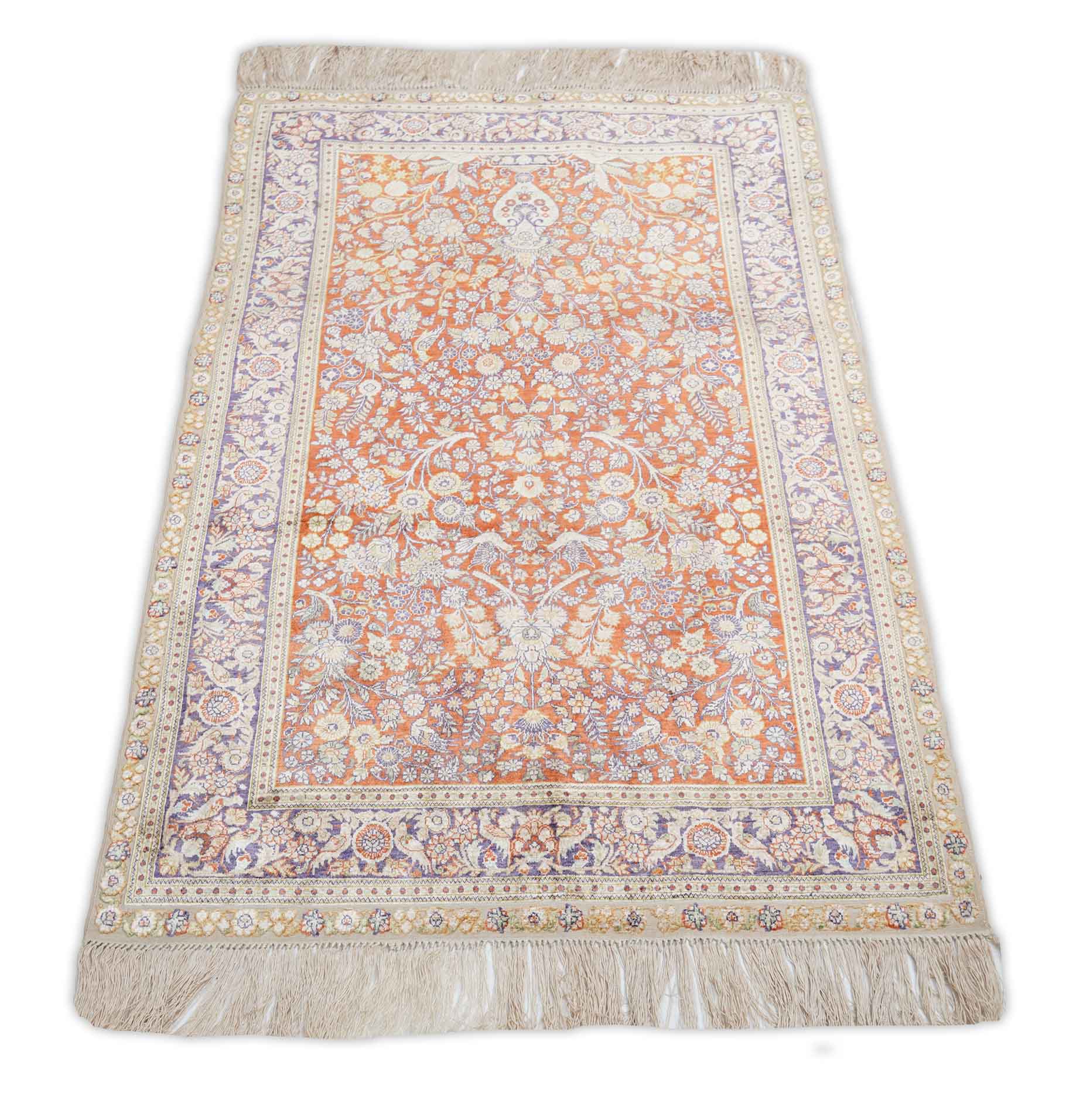 Chinesischer Hereke aus reiner Seide | 120 cm x 77 cm | Nr. Z-315