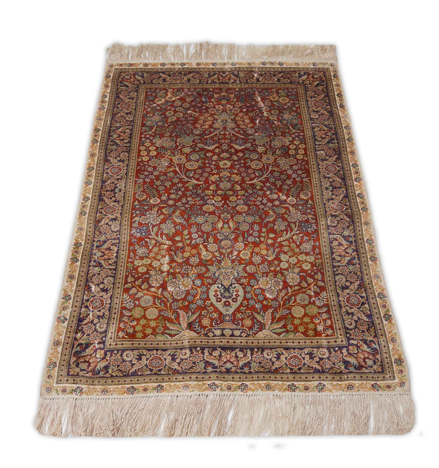 Chinesischer Hereke aus reiner Seide | 120 cm x 77 cm | Nr. Z-315