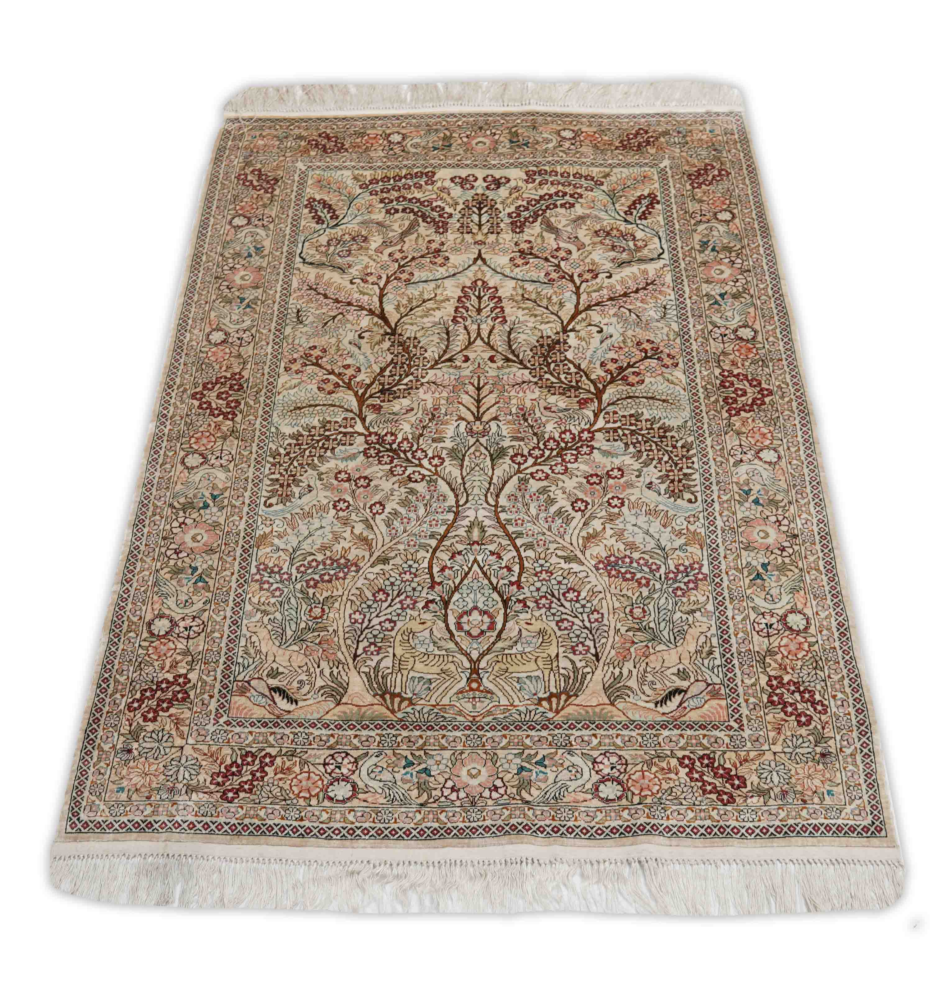 Chinesischer Hereke aus reiner Seide | 123 cm x 79 cm | Nr. Z-335