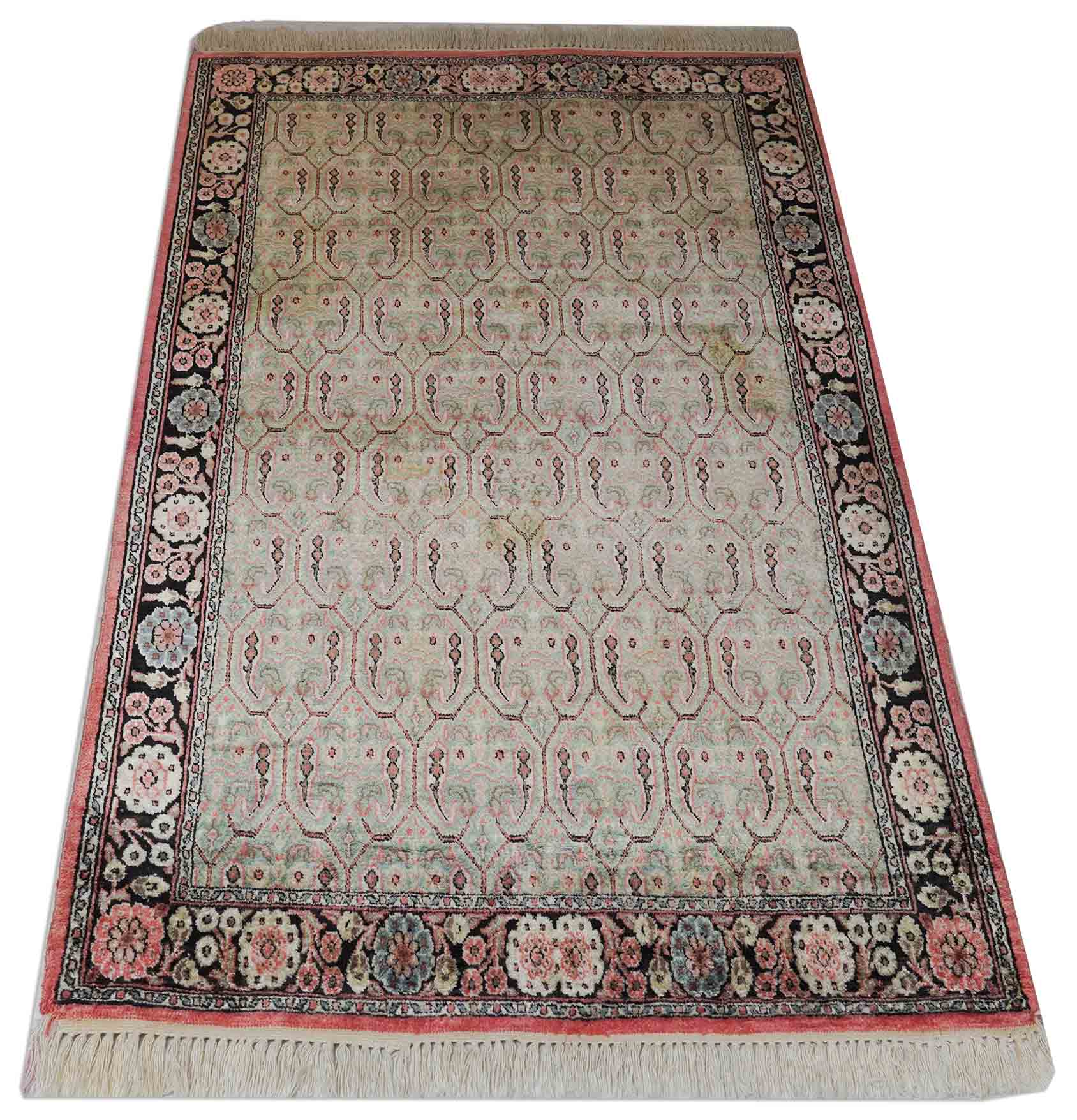 Kaschmir Teppich aus reiner Seide | 151 cm x 90 cm | Nr. Z-3006