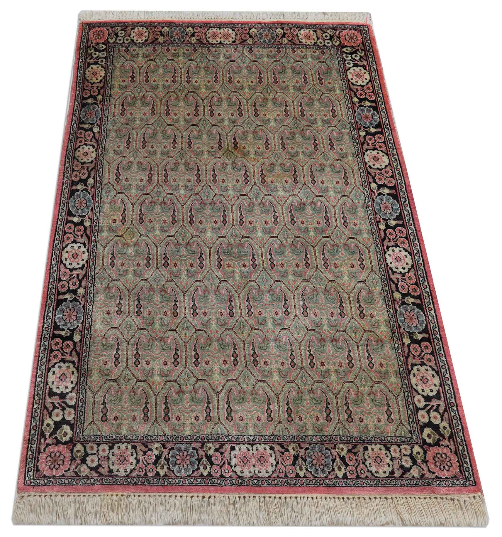 Kaschmir Teppich aus reiner Seide | 151 cm x 90 cm | Nr. Z-3006