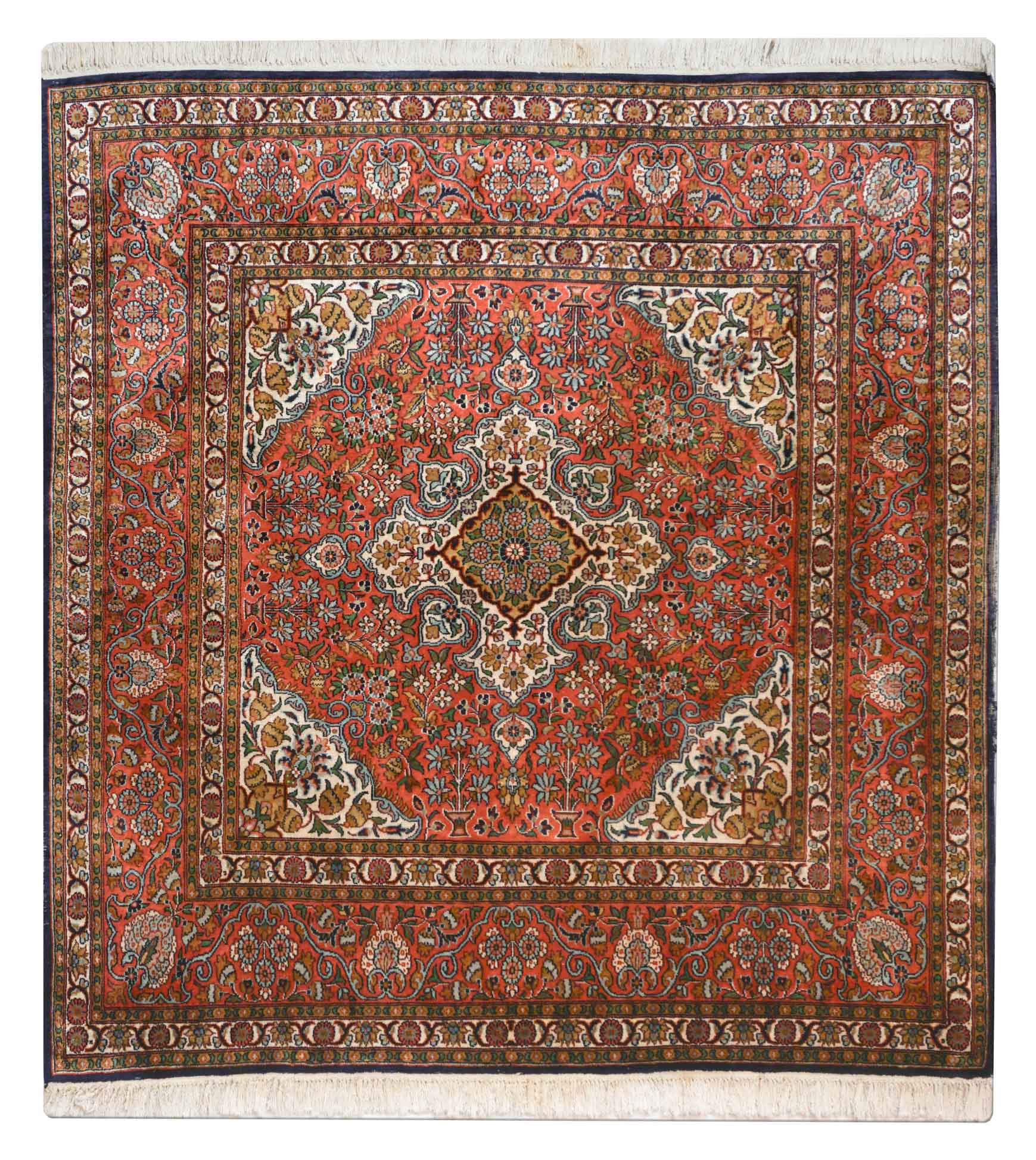 Kaschmir Teppich aus reiner Seide | 144 cm x 135 cm | Nr. Z-3425