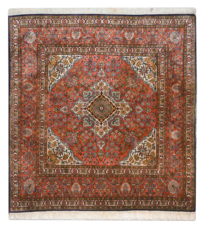 Kaschmir Teppich aus reiner Seide | 144 cm x 135 cm | Nr. Z-3425