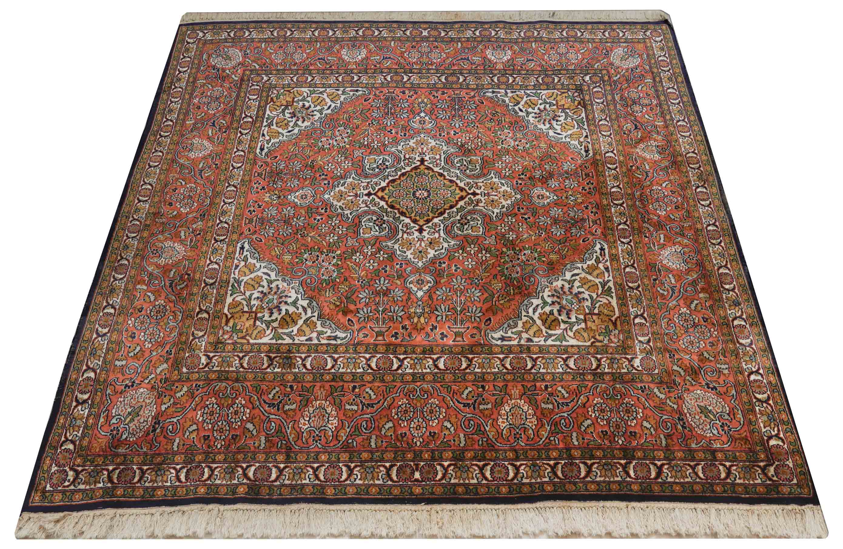 Kaschmir Teppich aus reiner Seide | 144 cm x 135 cm | Nr. Z-3425