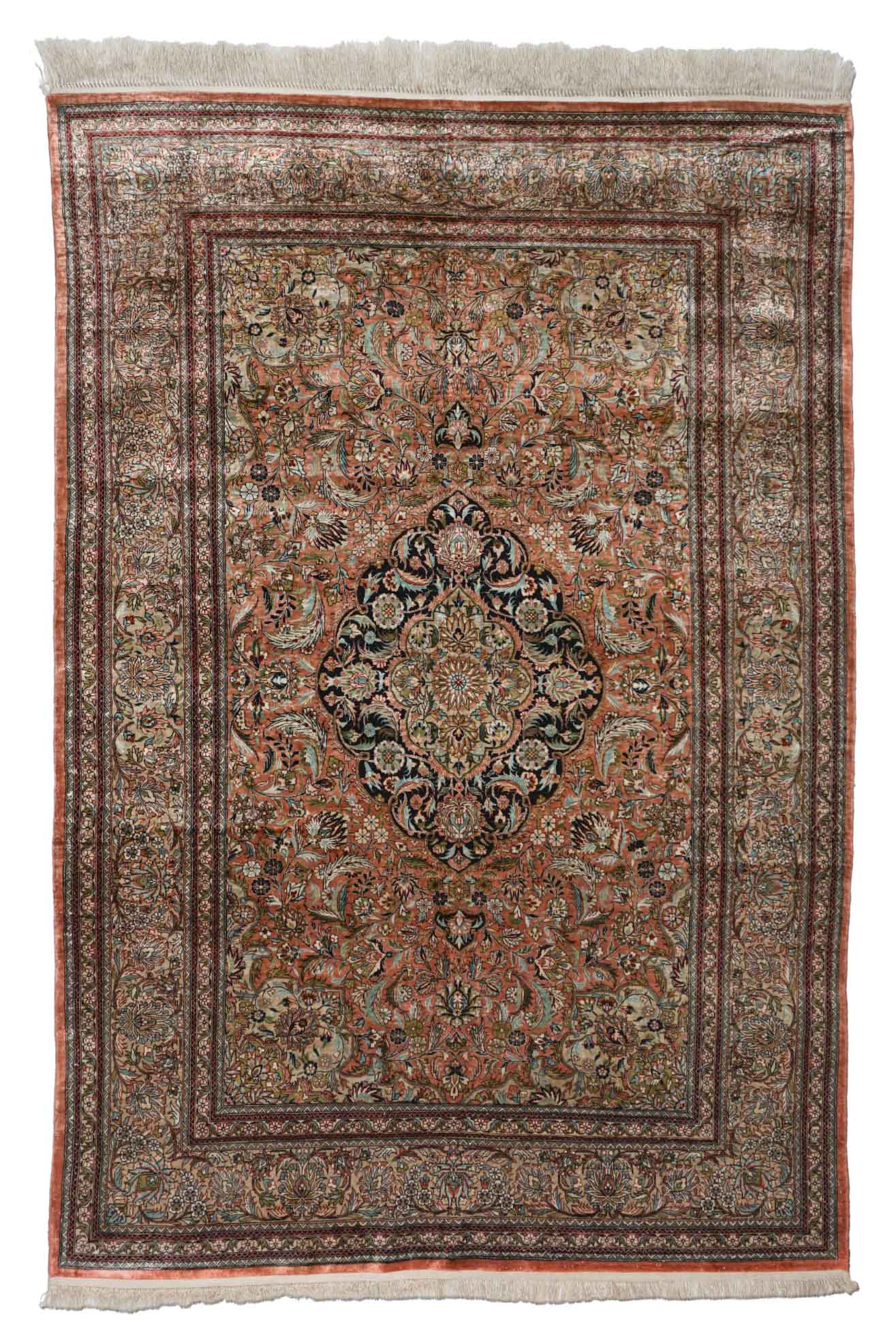 Chinesischer Ghom aus reiner Seide | 182 cm x 122 cm | Nr. Z-3499