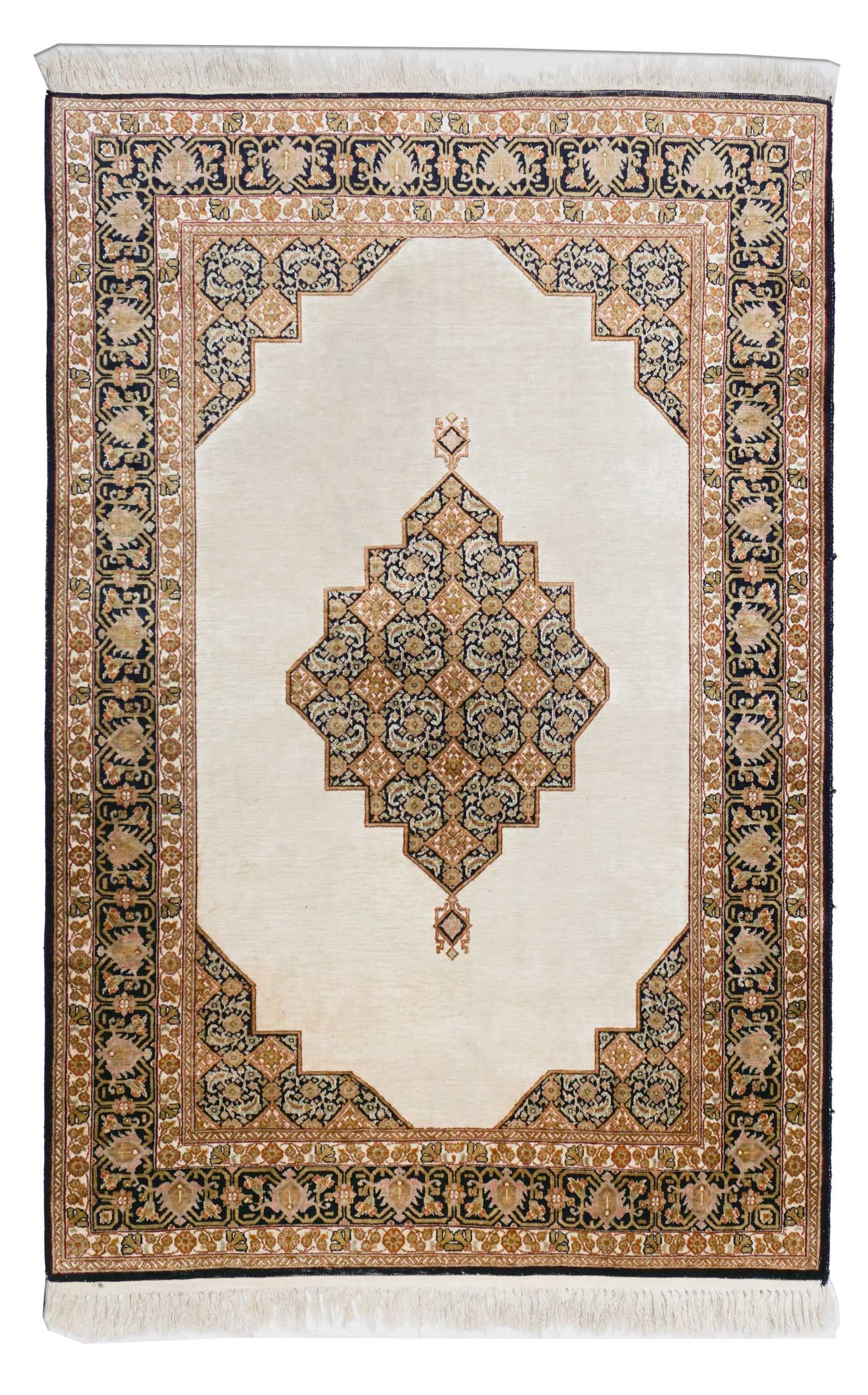 Kaschmir Teppich aus reiner Seide | 186 cm x 120 cm | Nr. Z-4249