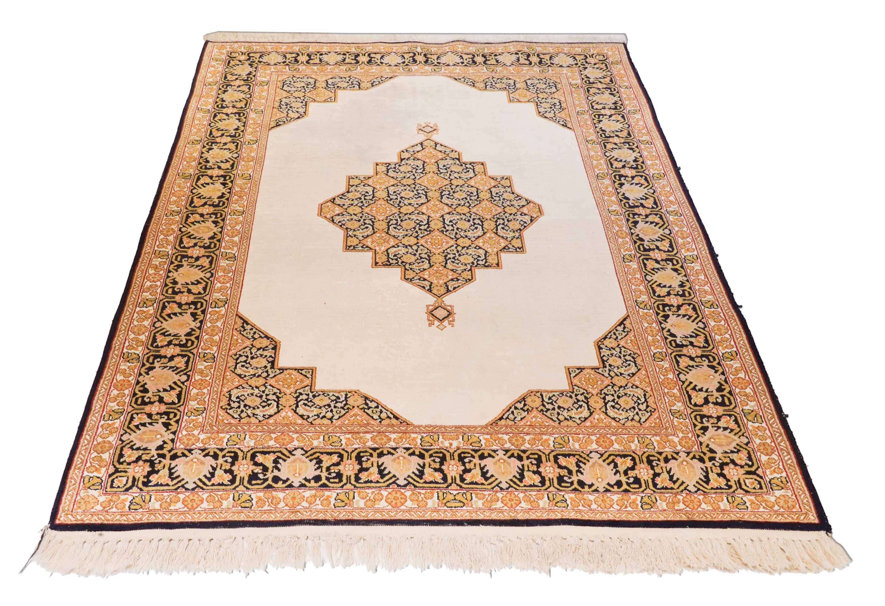 Kaschmir Teppich aus reiner Seide | 186 cm x 120 cm | Nr. Z-4249