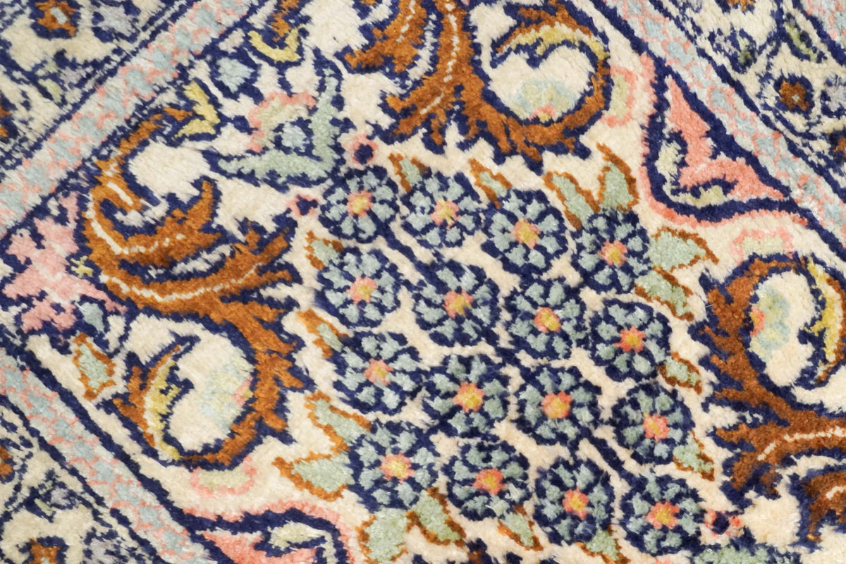 Kaschmir Teppich aus merzerisierter Baumwolle | 38 cm x 30 cm | Nr. Z-4637