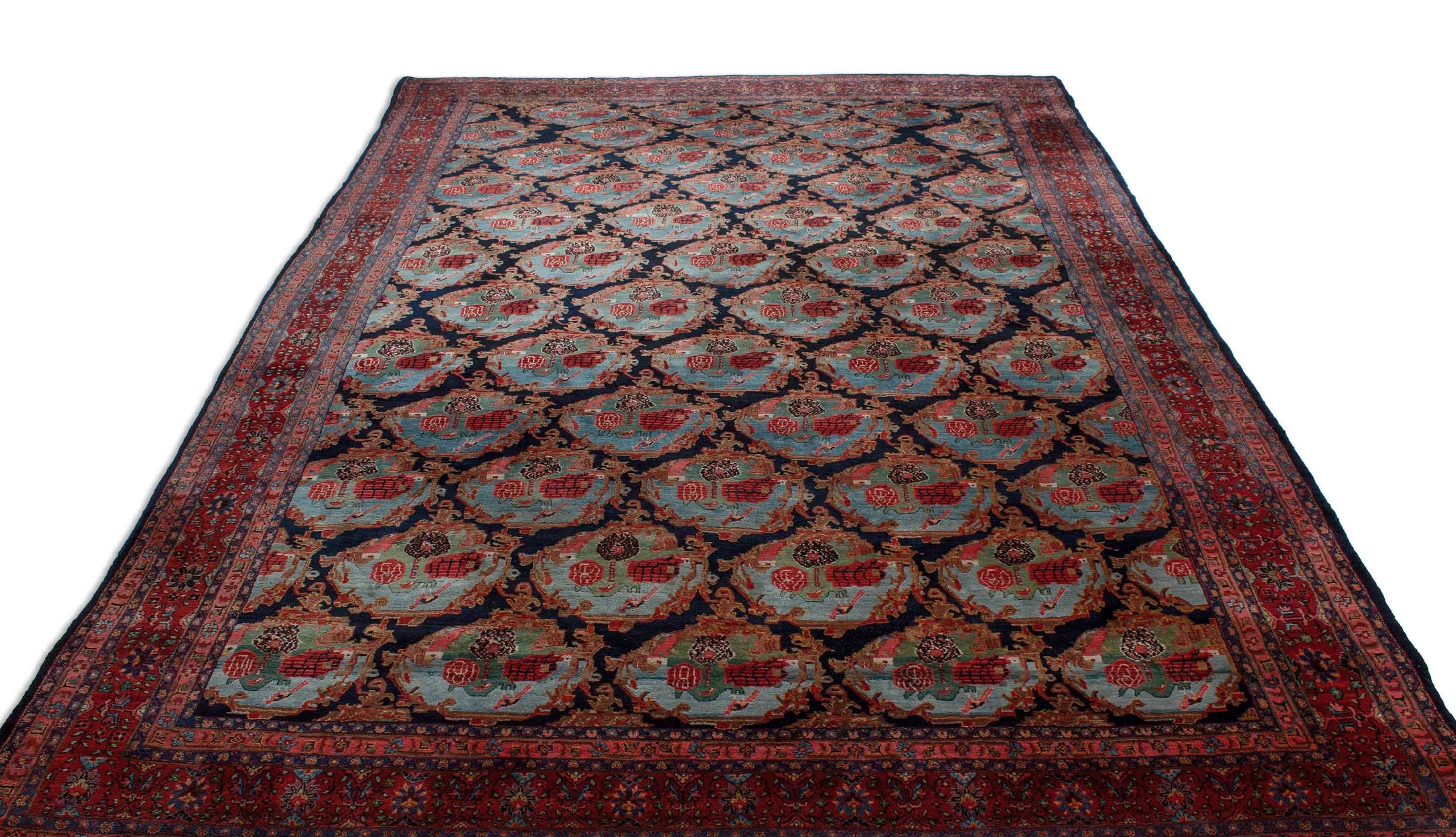Eine Fotoaufnahme eines Bidjar Teppichs.