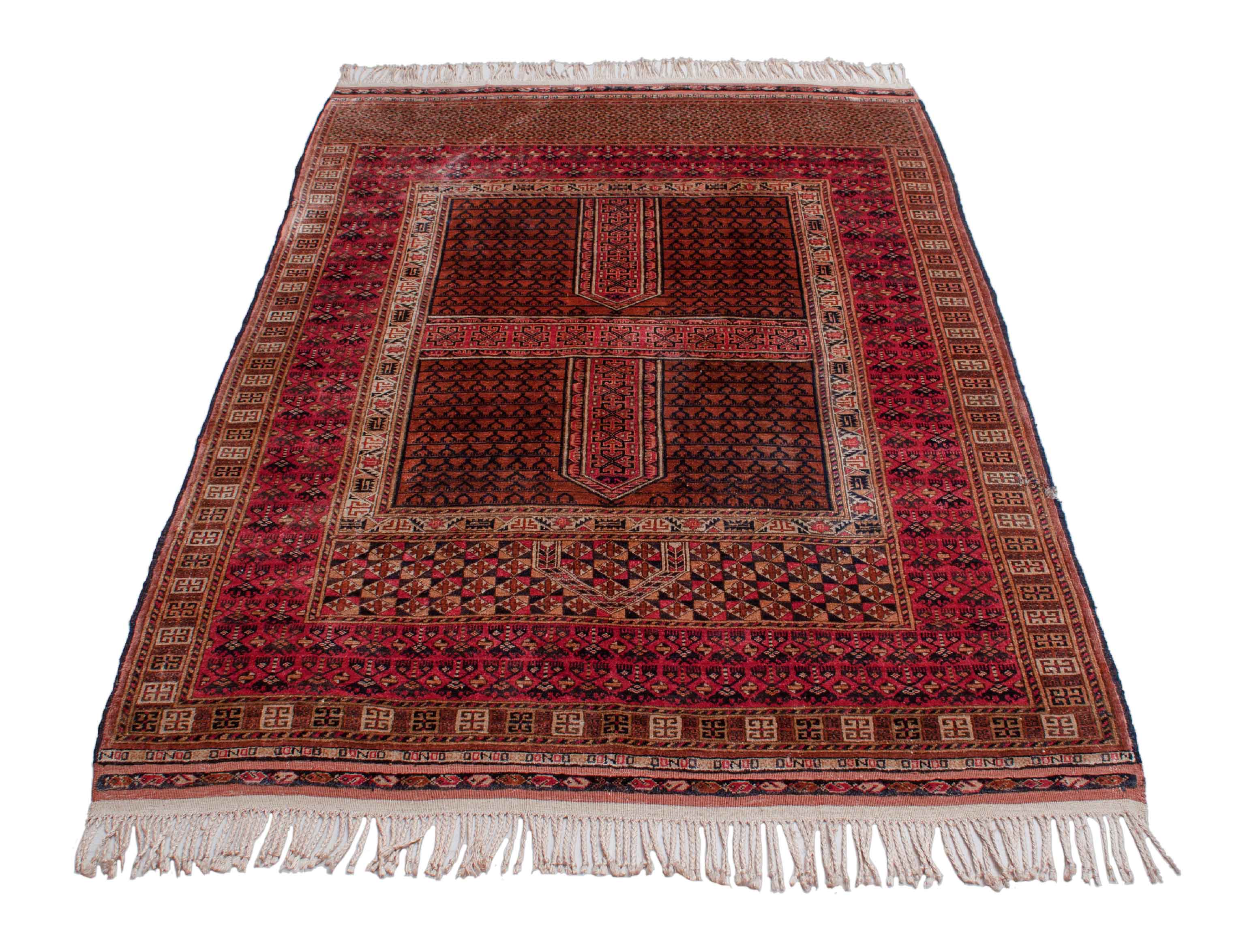 Alter Turkmenischer Teppich aus reiner Seide | 180 cm x 122 cm | Nr. 19587