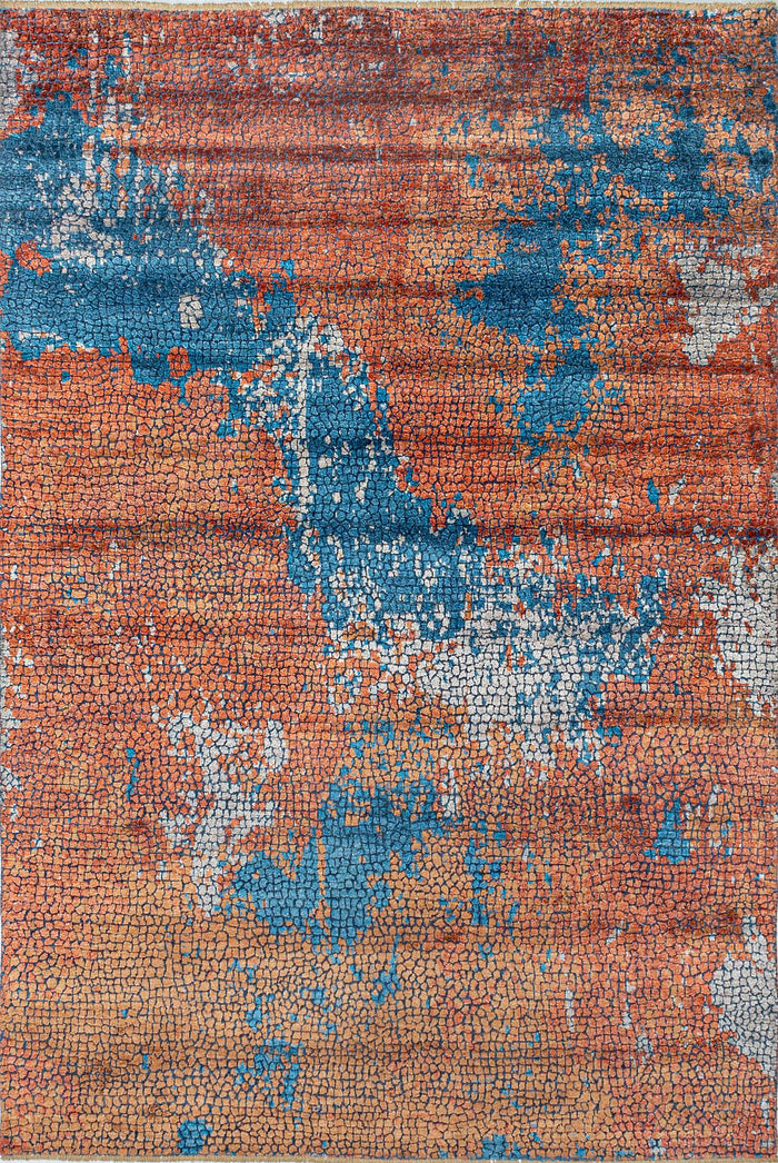 Moderner Terra Teppich in dunkelblau und 298 cm x 201 cm  groß