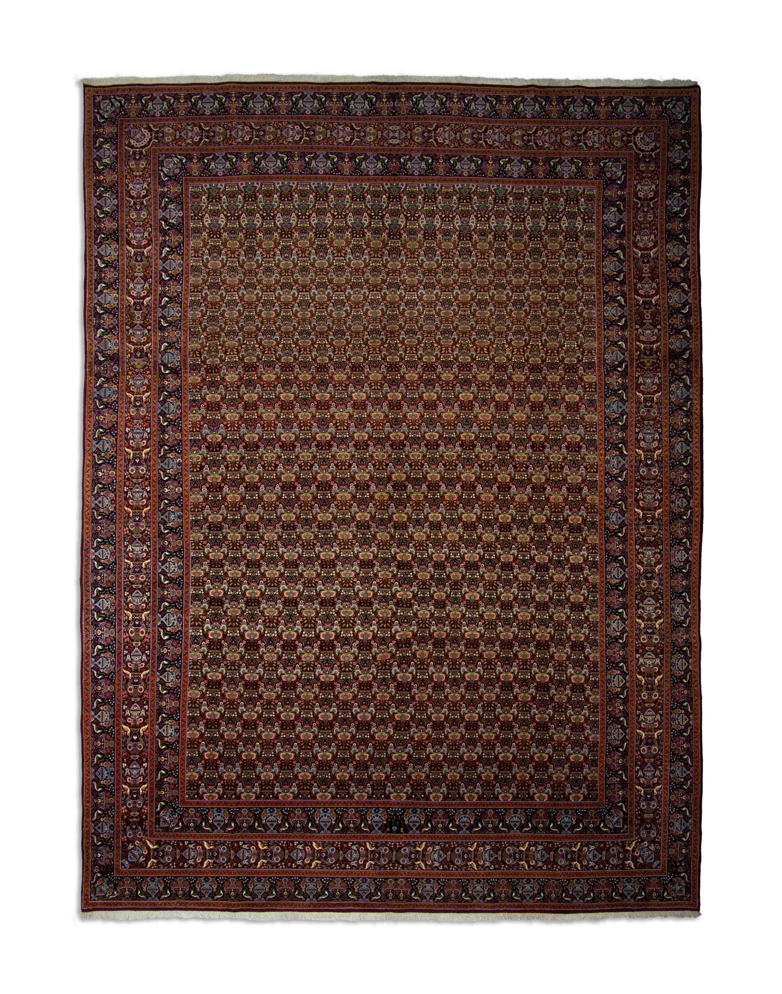 Eine Fotoaufnahme eines Täbriz Teppichs.