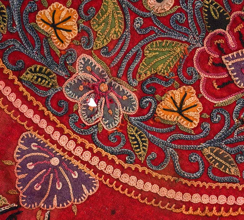 Antiker Suzani - Kaschmir Schal | 200 cm x 196 cm | Nr. Z-1973